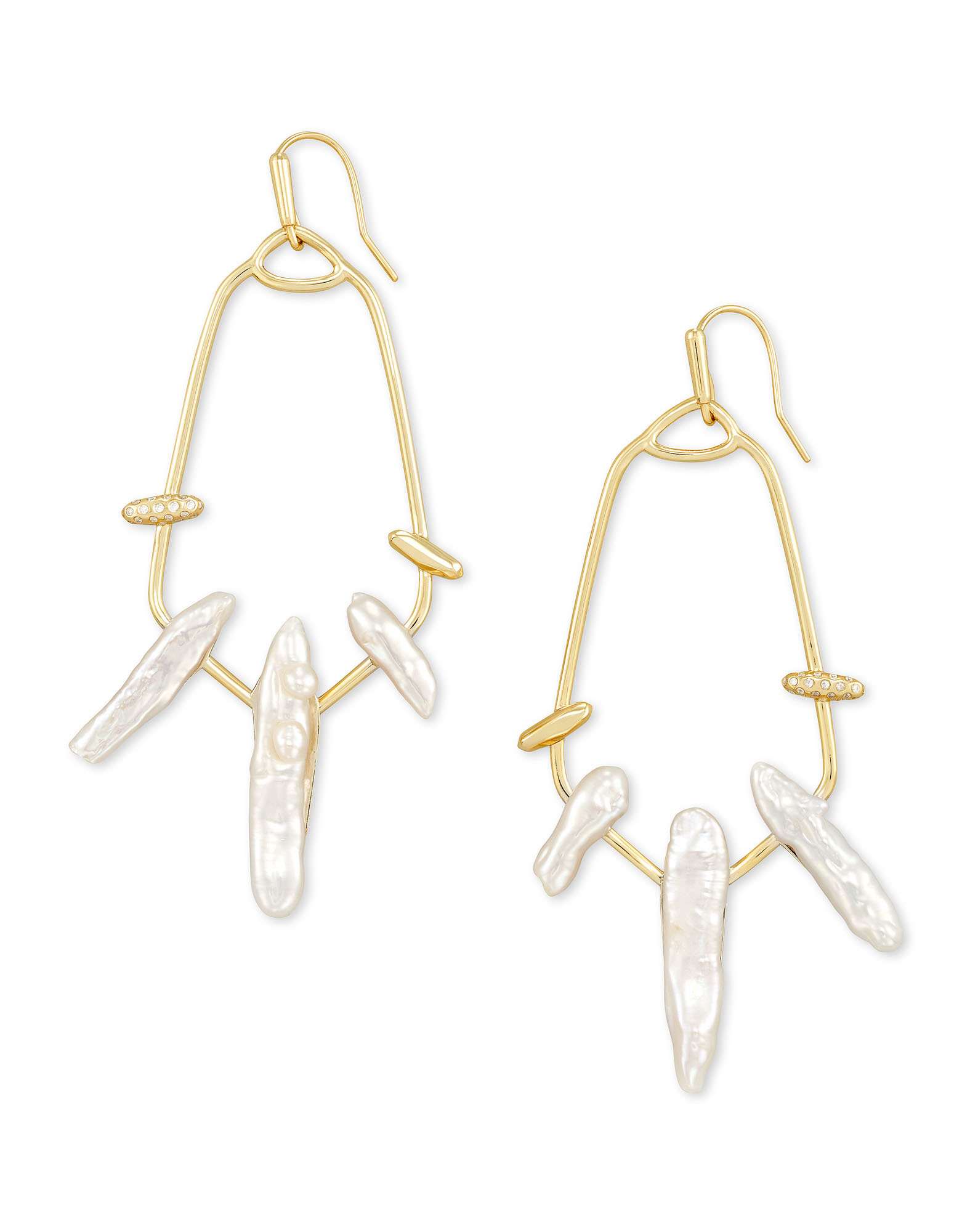 Eileen Gold Statement Earrings in Freshwater Cultured Pearl