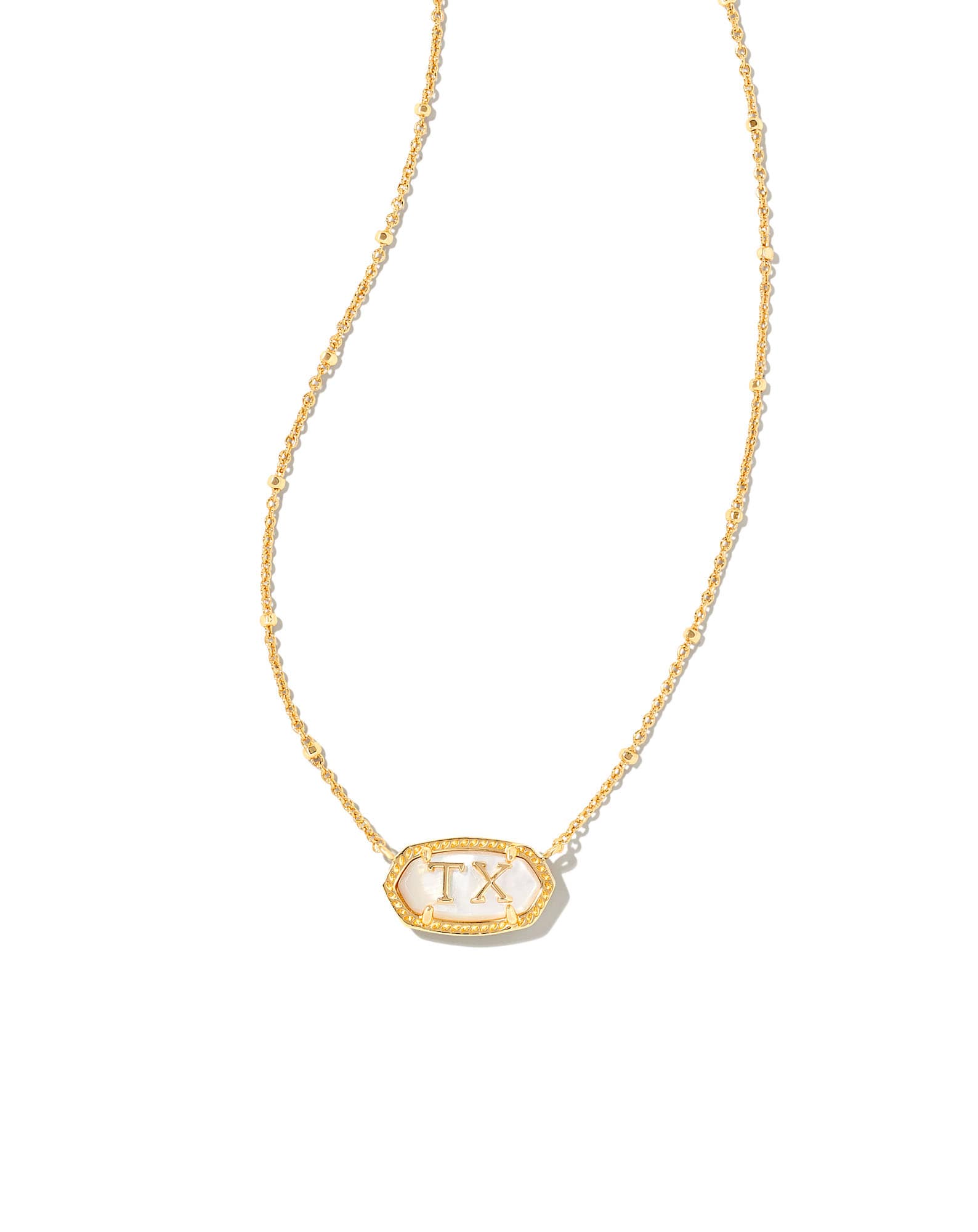 Elisa Gold Texas Necklace in Ivory Mother-of-Pearl