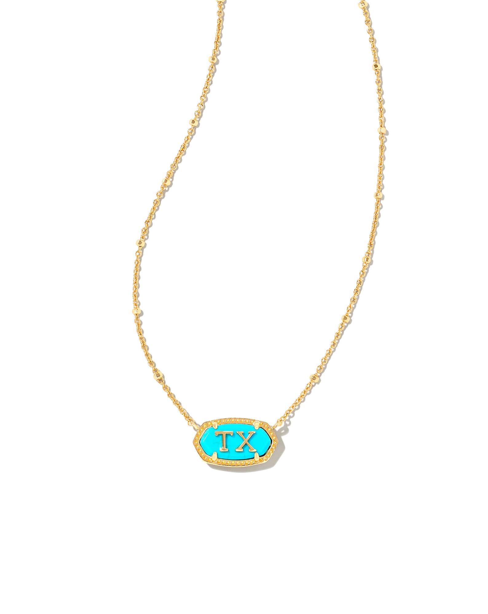 Elisa Gold Texas Necklace in Turquoise Magnesite