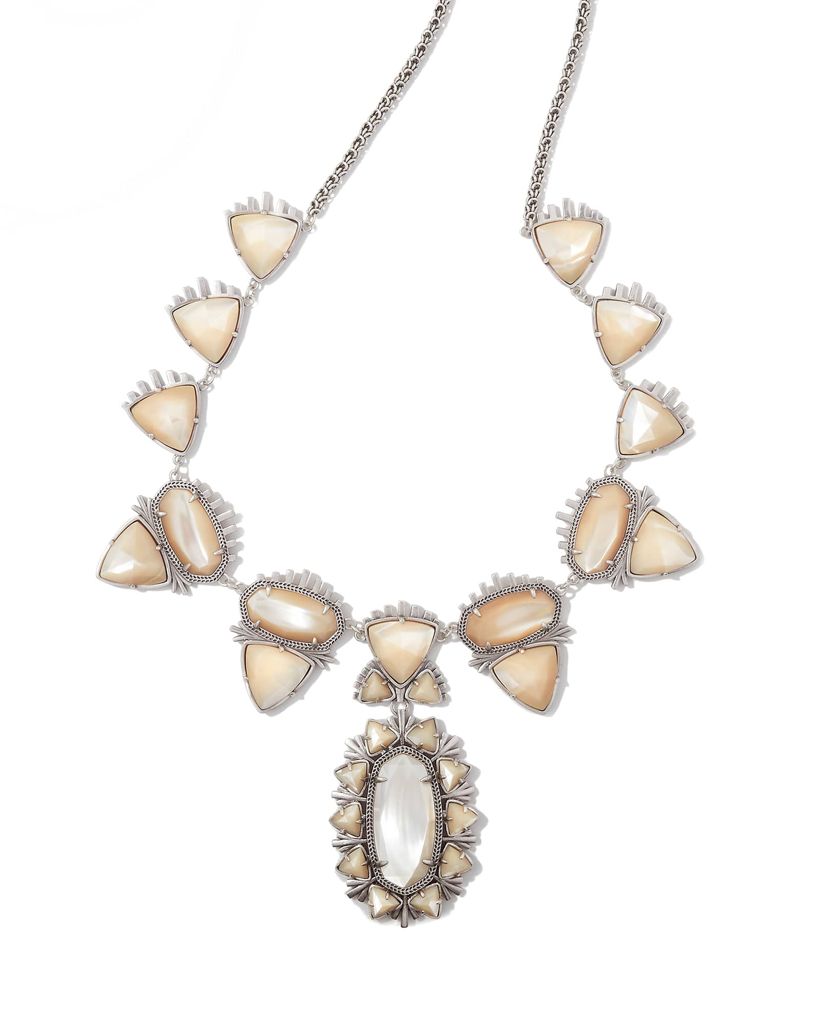 Havana Vintage Silver Necklace in Natural Mother-of-Pearl