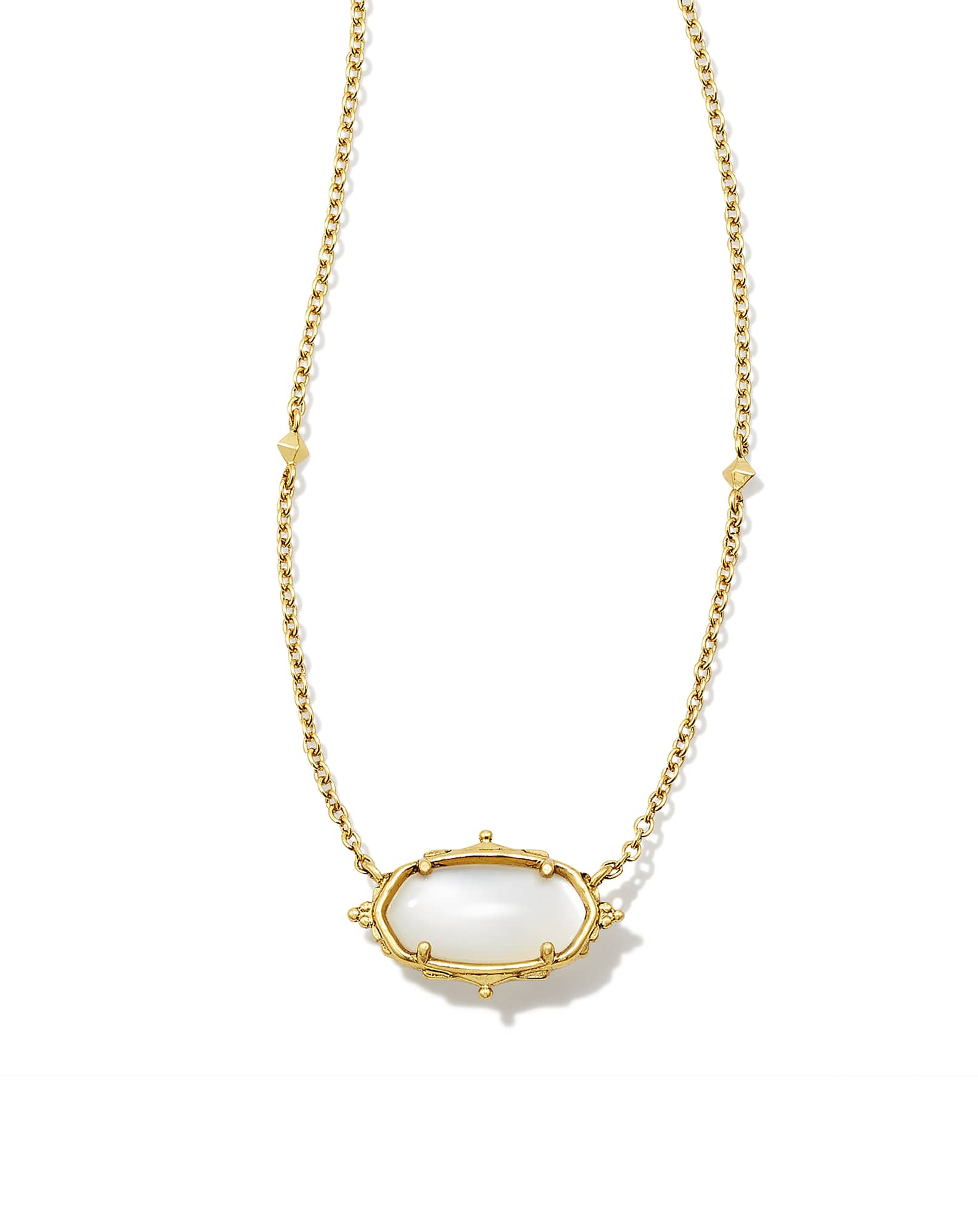 Baroque Vintage Gold Elisa Pendant Necklace in Natural Mother-of-Pearl