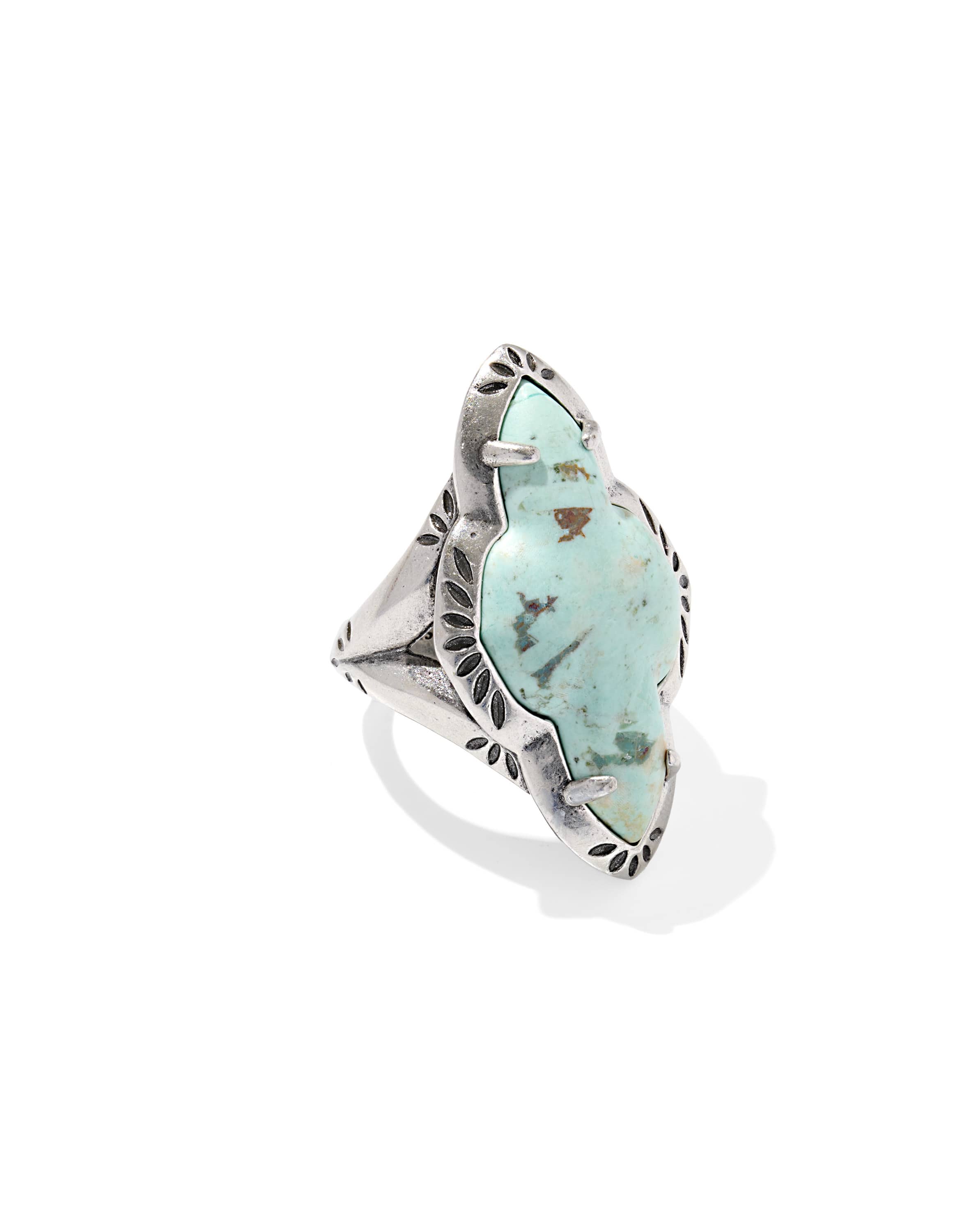 Abbie Vintage Silver Etch Frame Cocktail Ring