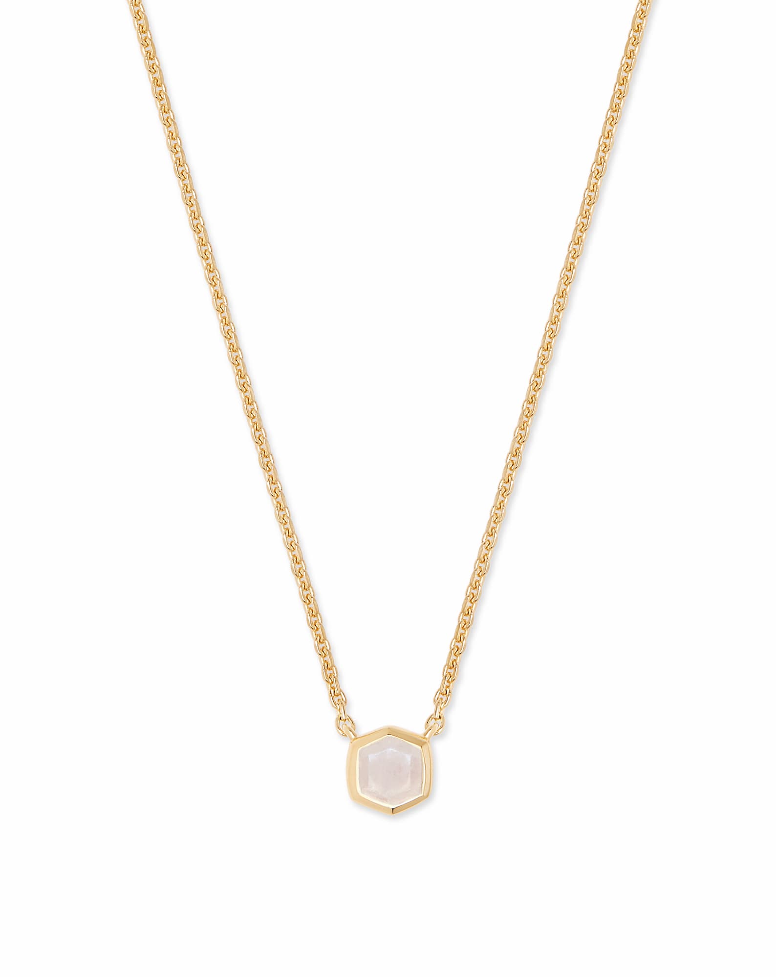 Davie 18k Gold Vermeil Pendant Necklace in Rainbow Moonstone