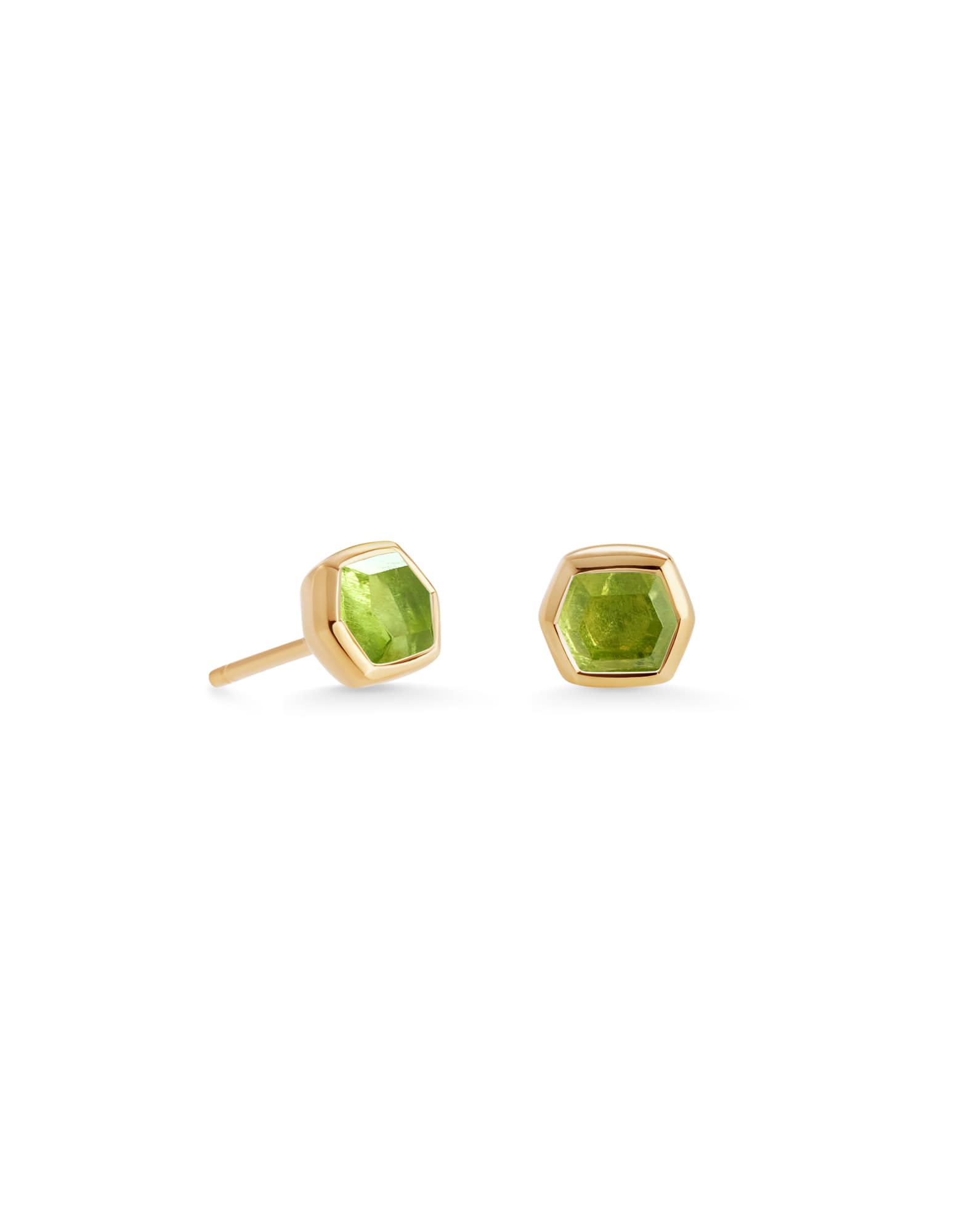 Davie 18k Gold Vermeil Stud Earrings in Peridot