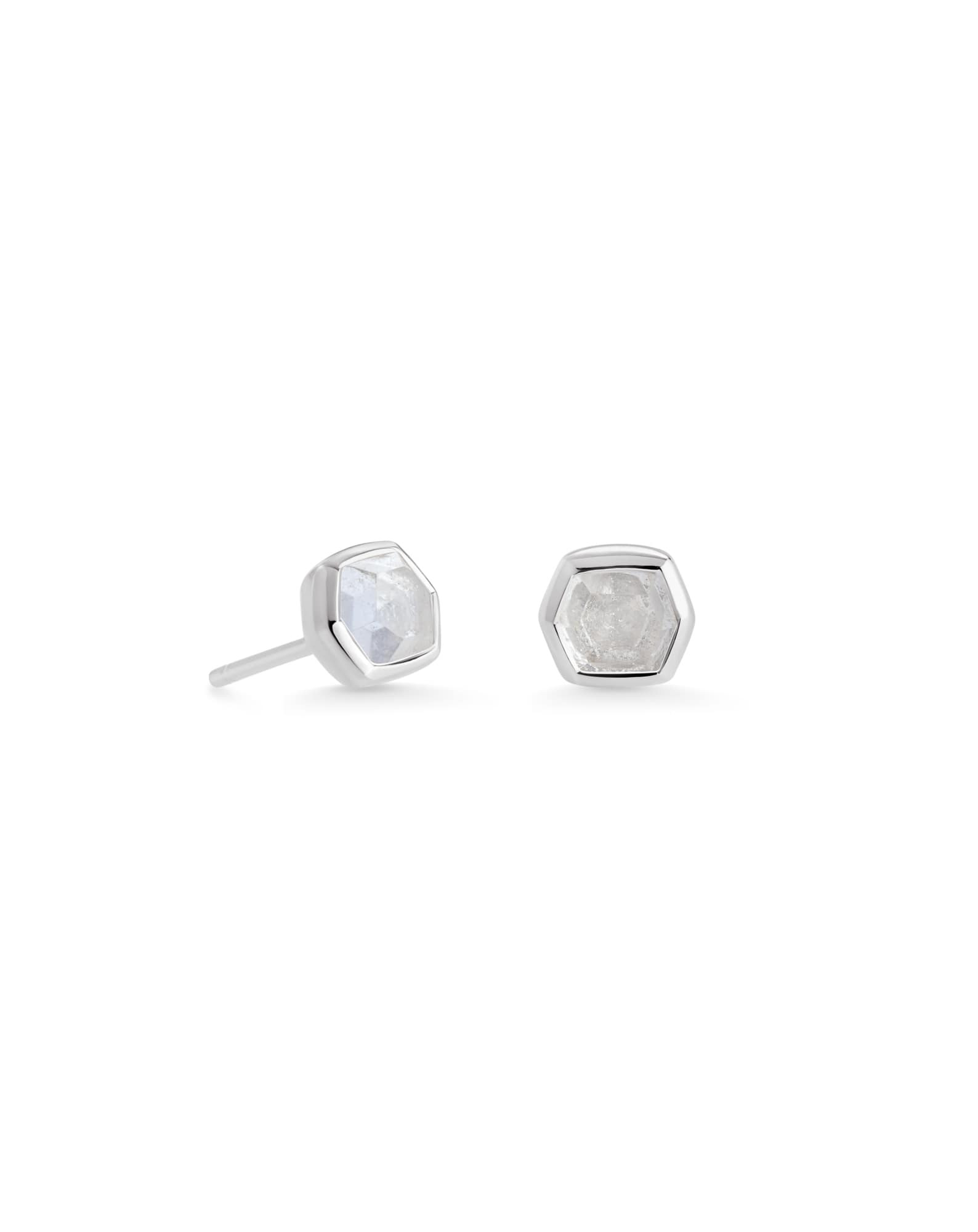 Davie Sterling Silver Stud Earrings in Rock Crystal