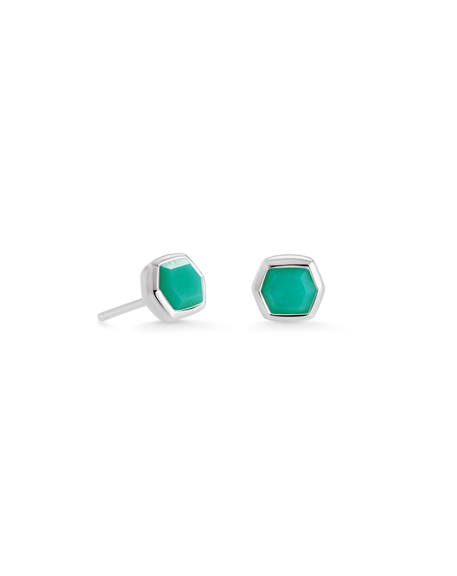 Davie Sterling Silver Stud Earrings in Chrysoprase