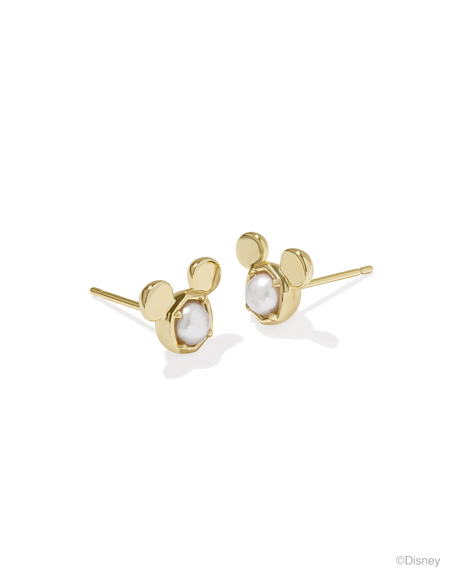 Disney | Kendra Scott Gold Mickey Mouse Stud Earrings in Freshwater Cultured Pearl