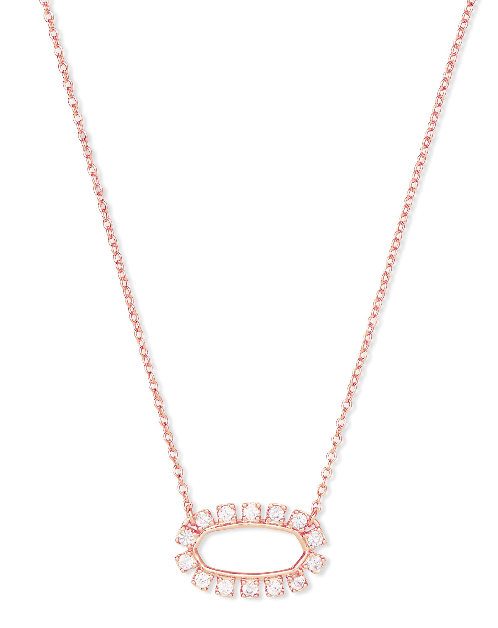 Elisa Open Frame Crystal Pendant Necklace