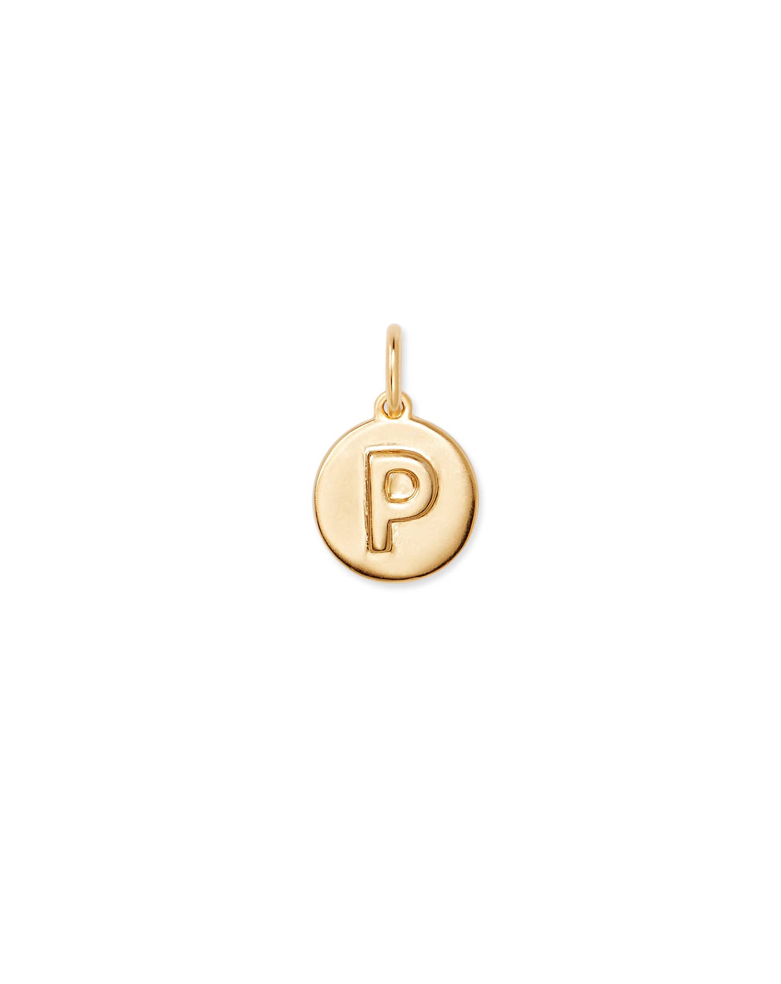 Letter P Coin Charm in 18k Gold Vermeil