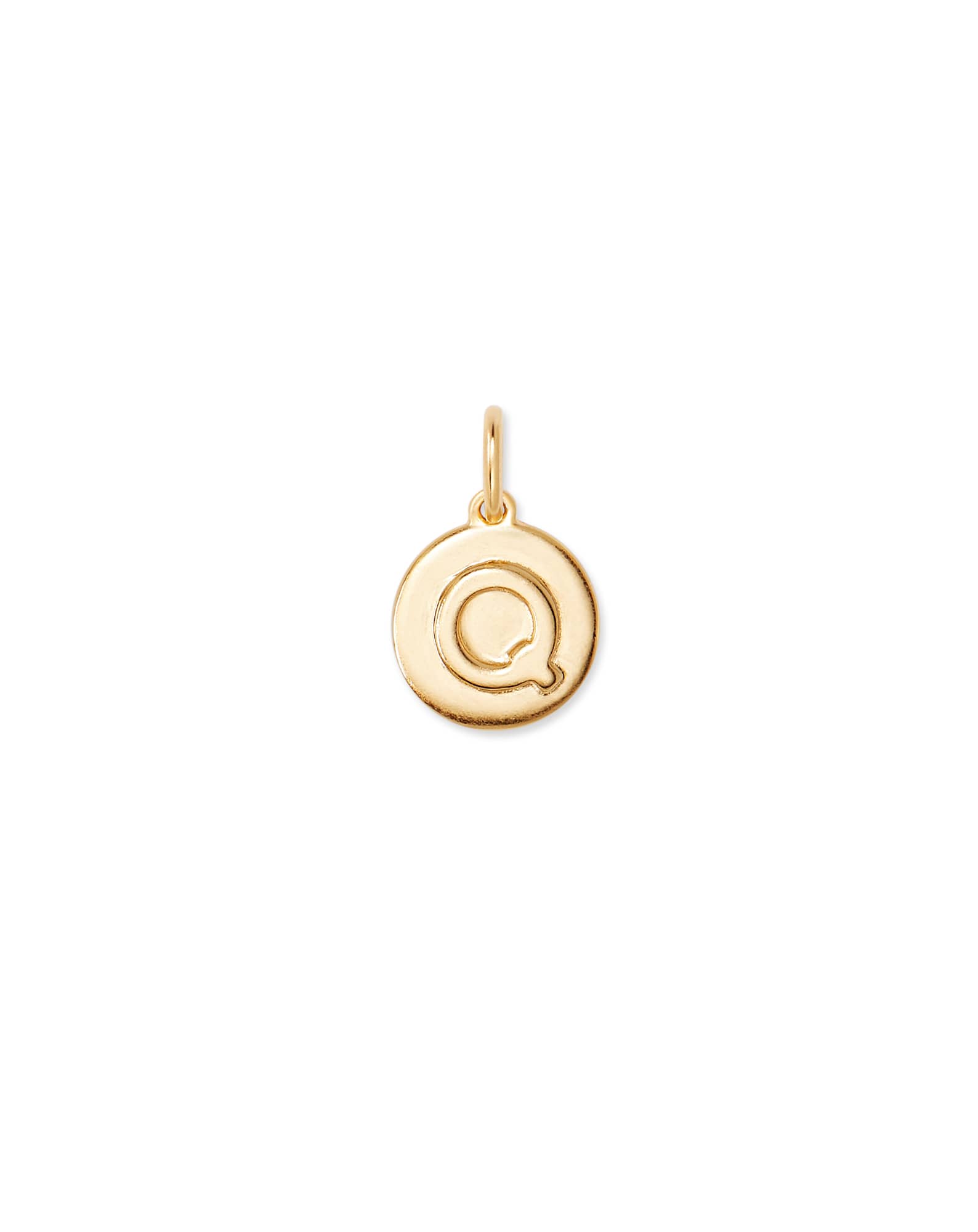 Letter Q Coin Charm in 18k Gold Vermeil