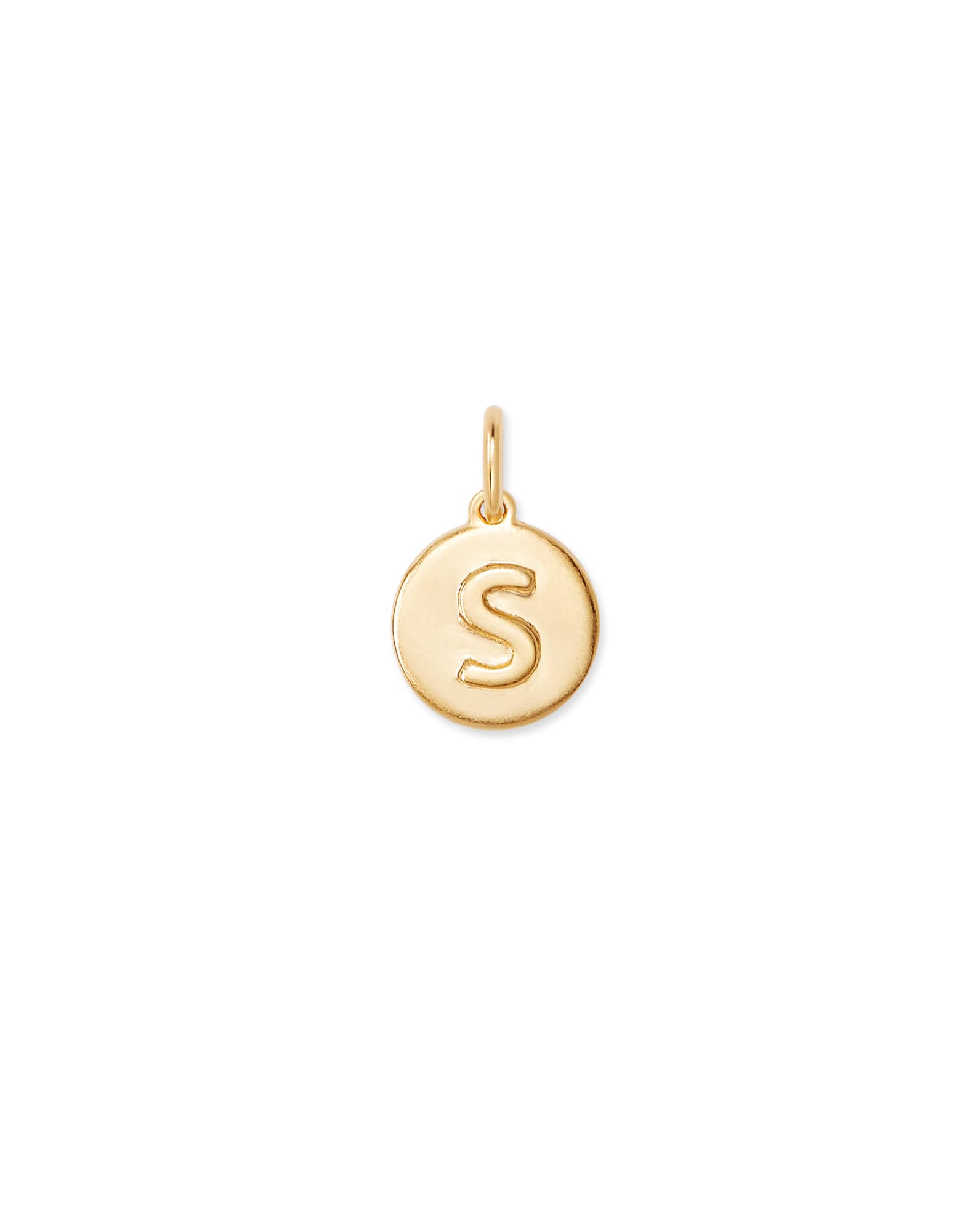 Letter S Coin Charm in 18k Gold Vermeil