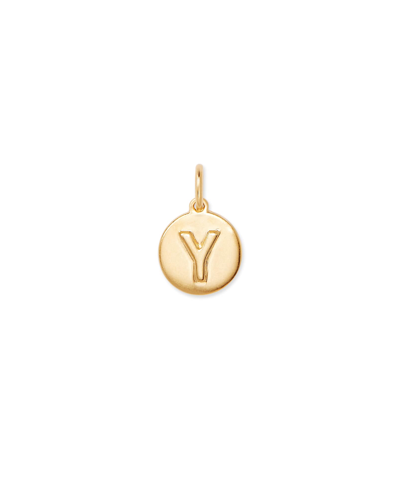 Letter Y Coin Charm in 18k Gold Vermeil