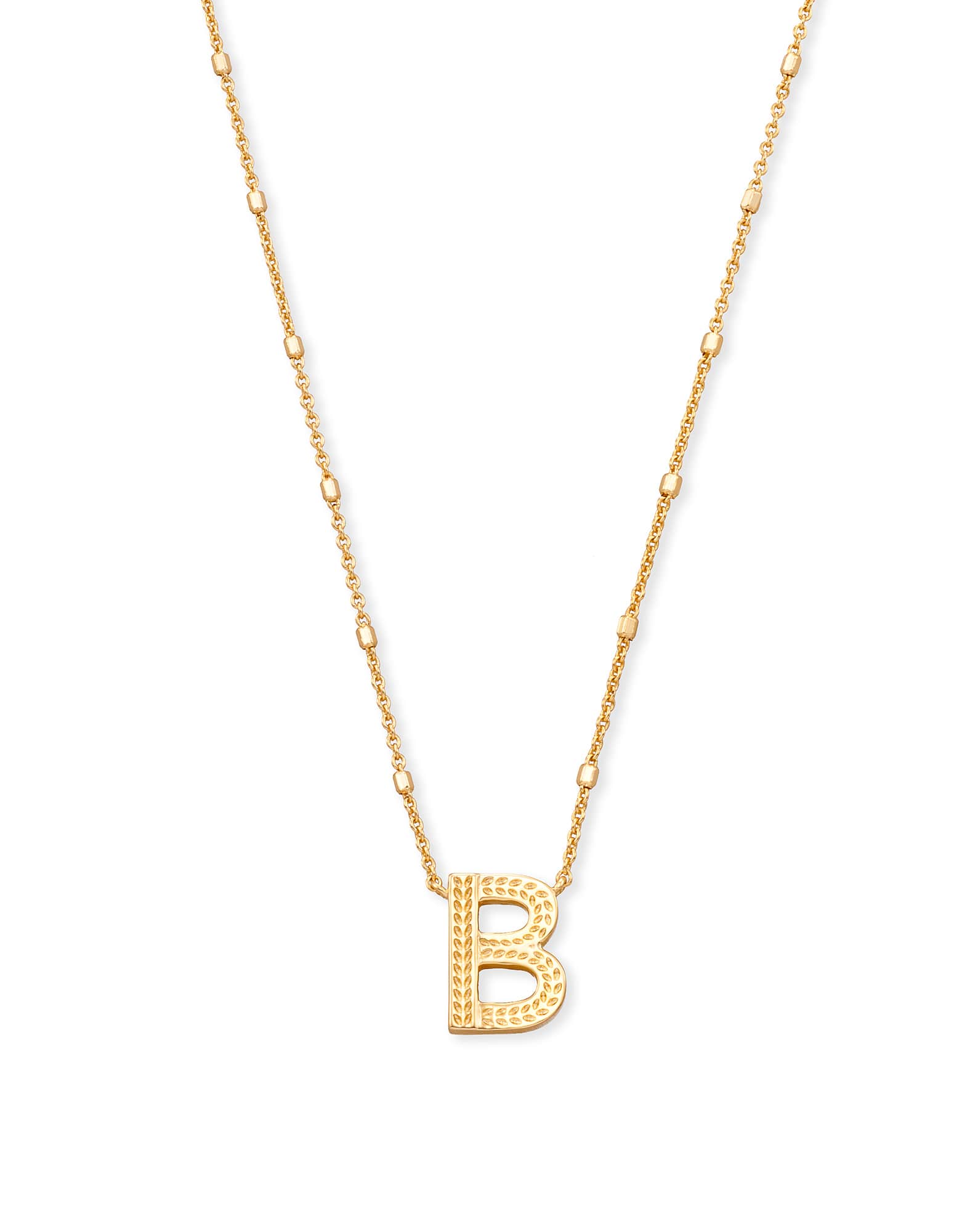 Letter B Pendant Necklace in Gold