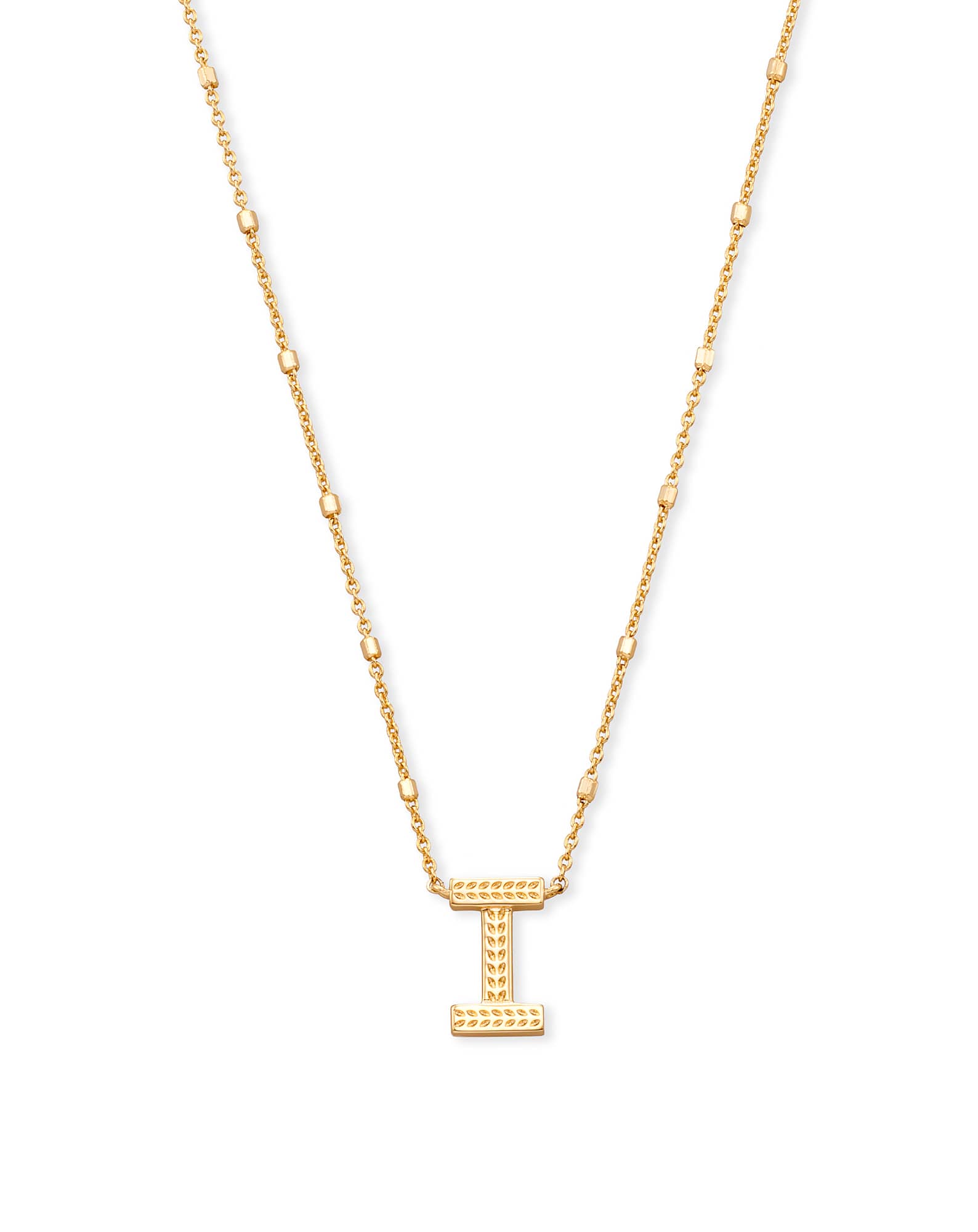 Letter I Pendant Necklace in Gold