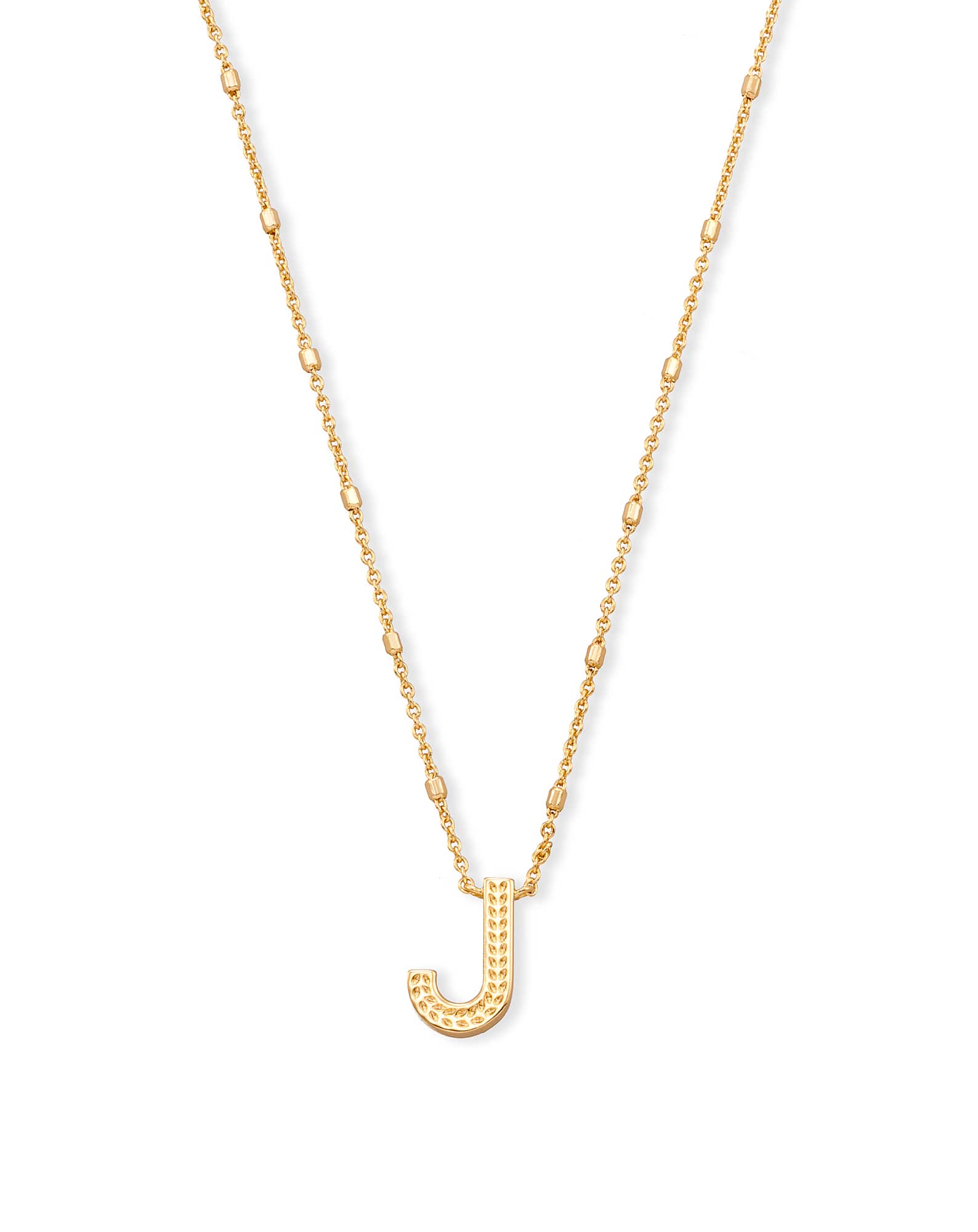 Letter J Pendant Necklace in Gold