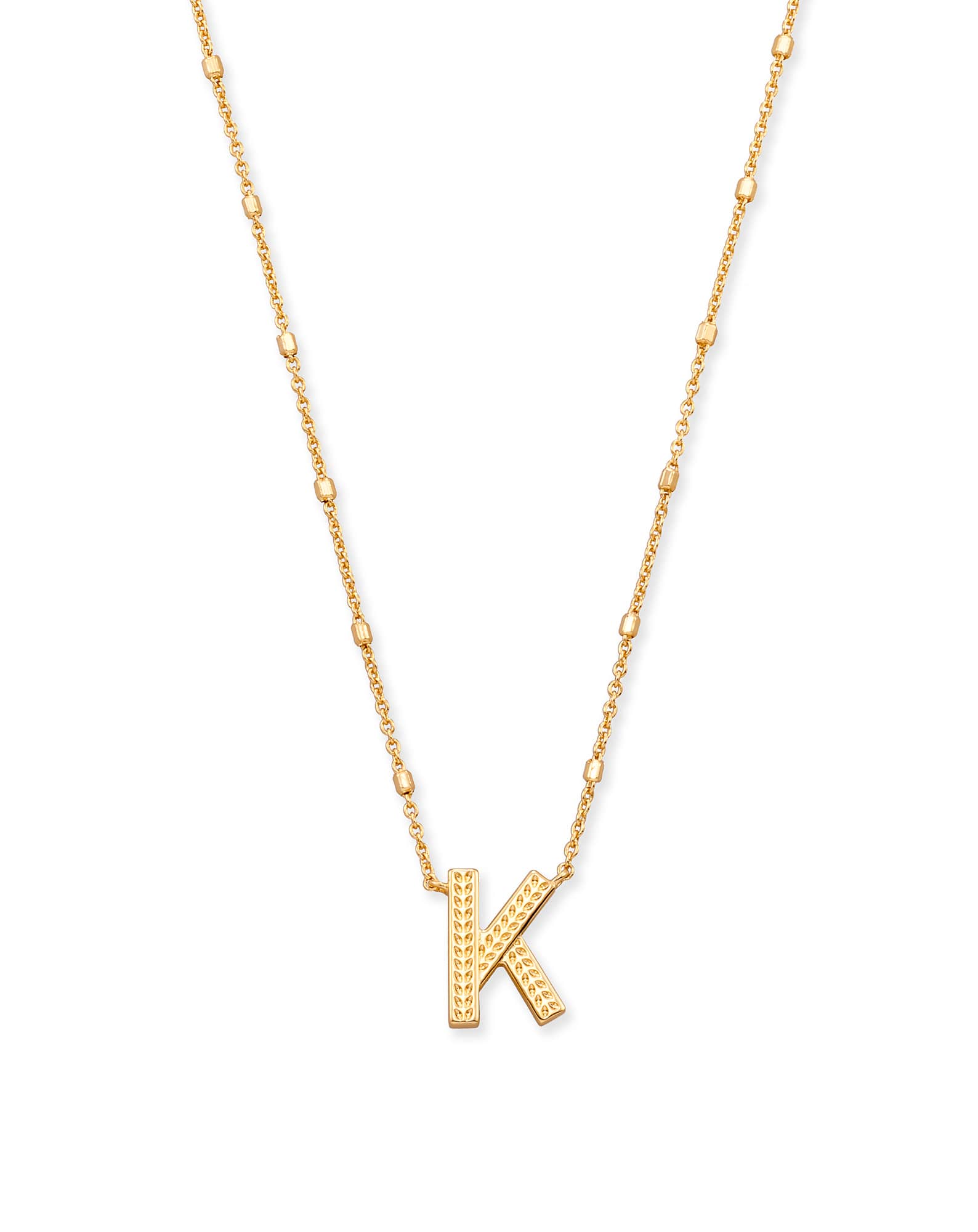 Letter K Pendant Necklace in Gold