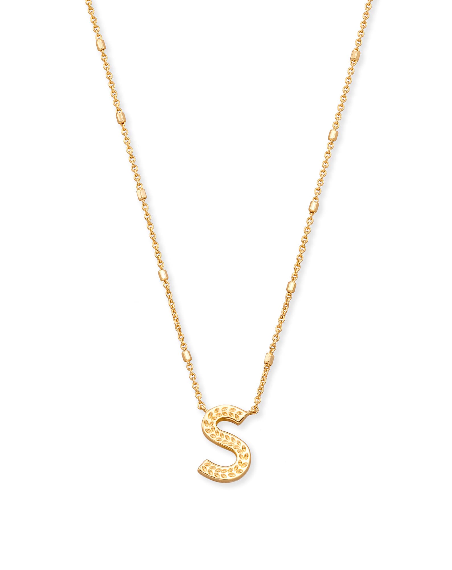 Letter S Pendant Necklace in Gold