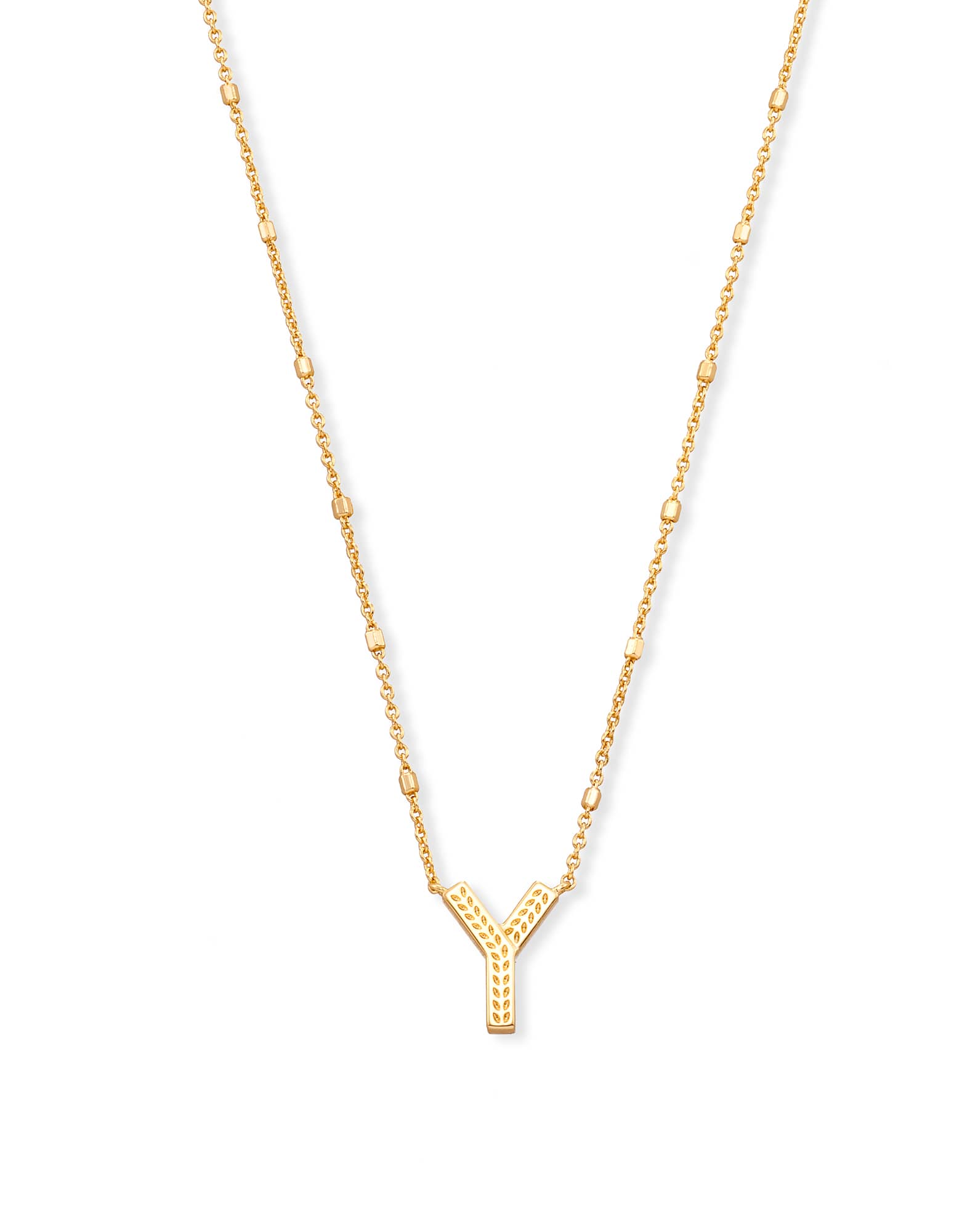 Letter Y Pendant Necklace in Gold