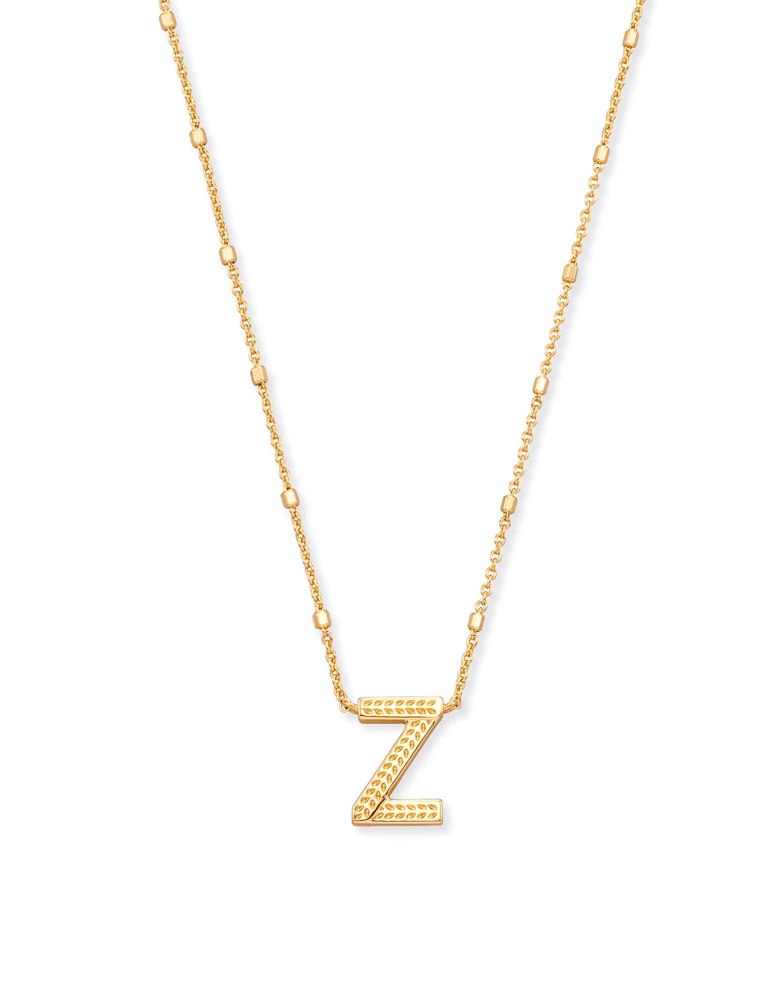 Letter Z Pendant Necklace in Gold