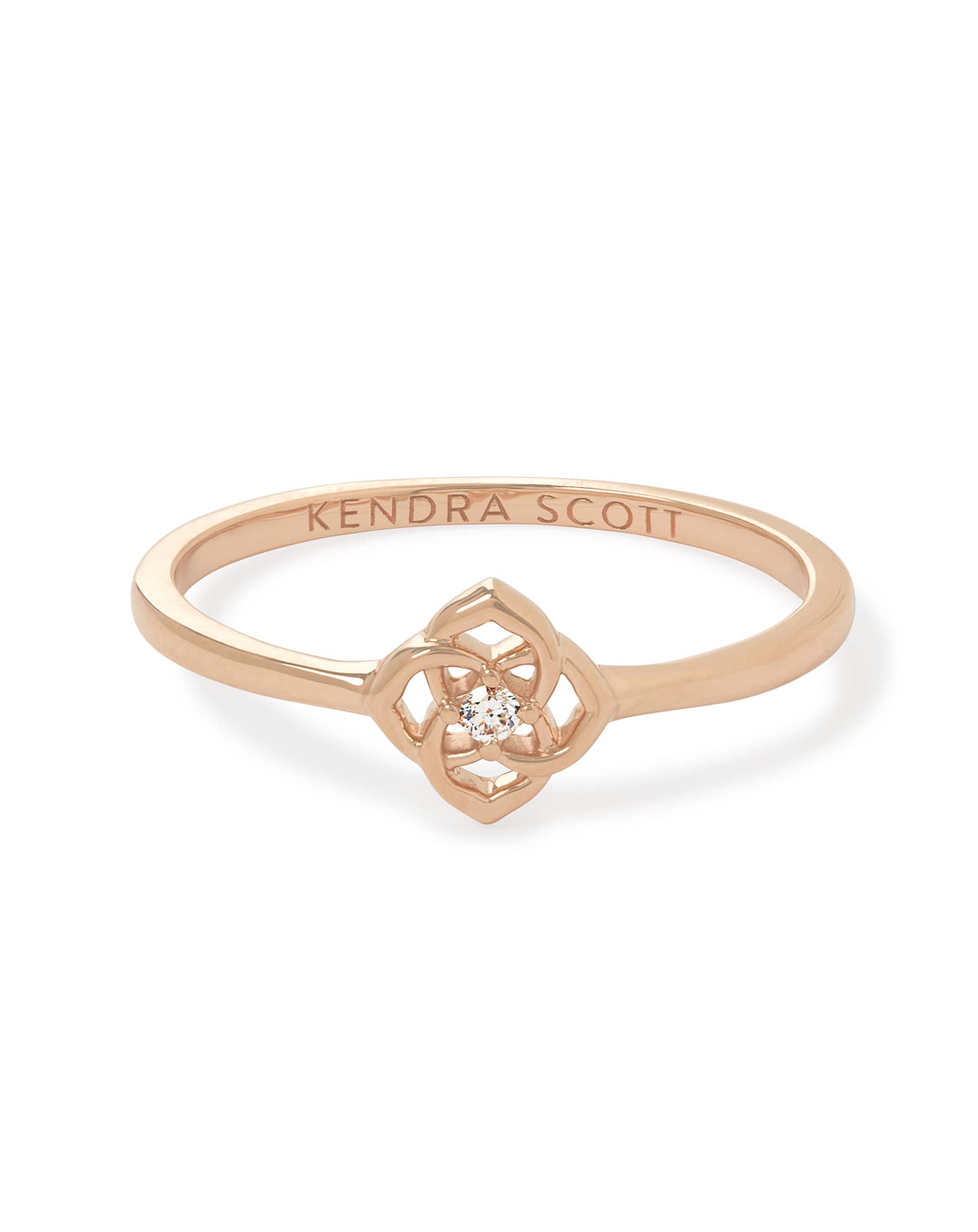 Fleur 14k Band Ring In White Diamond