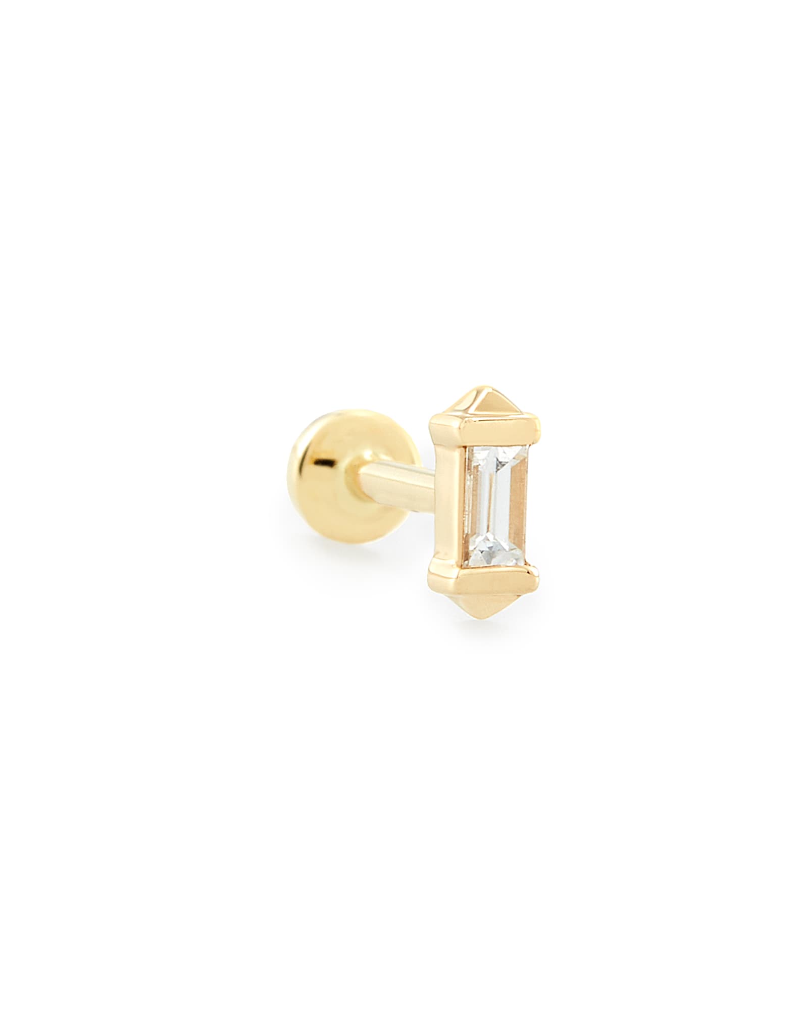 Sianna Mini 14k Yellow Gold Single Stud Earring in White Diamond