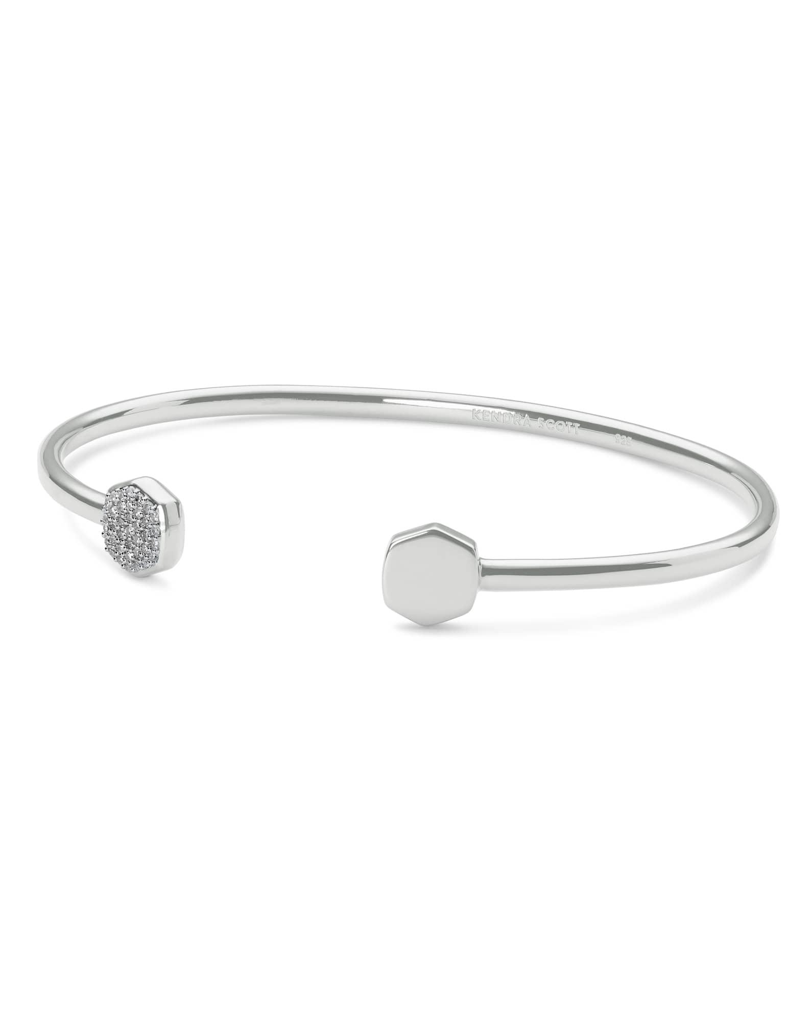 Davis Sterling Silver Cuff Bracelet in White Diamond