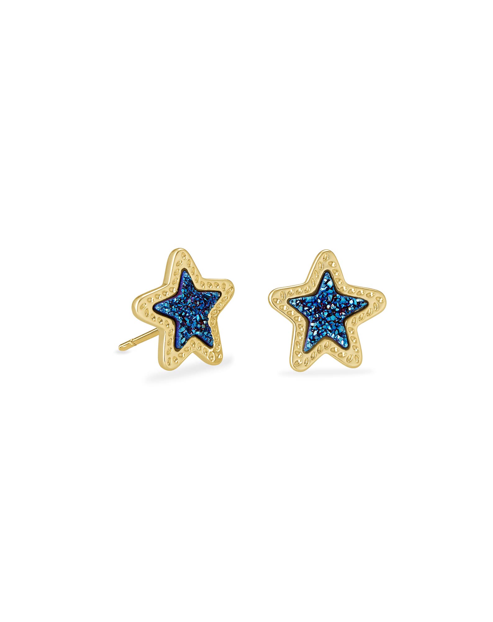Jae Star Gold Stud Earrings in Drusy