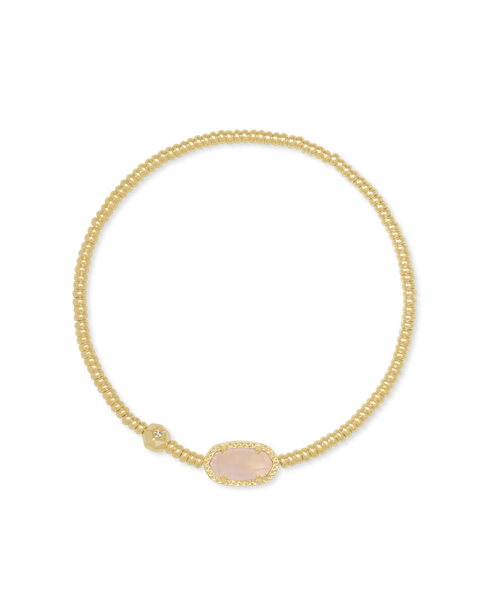 Grayson Gold Stretch Bracelet in Rose Quartz