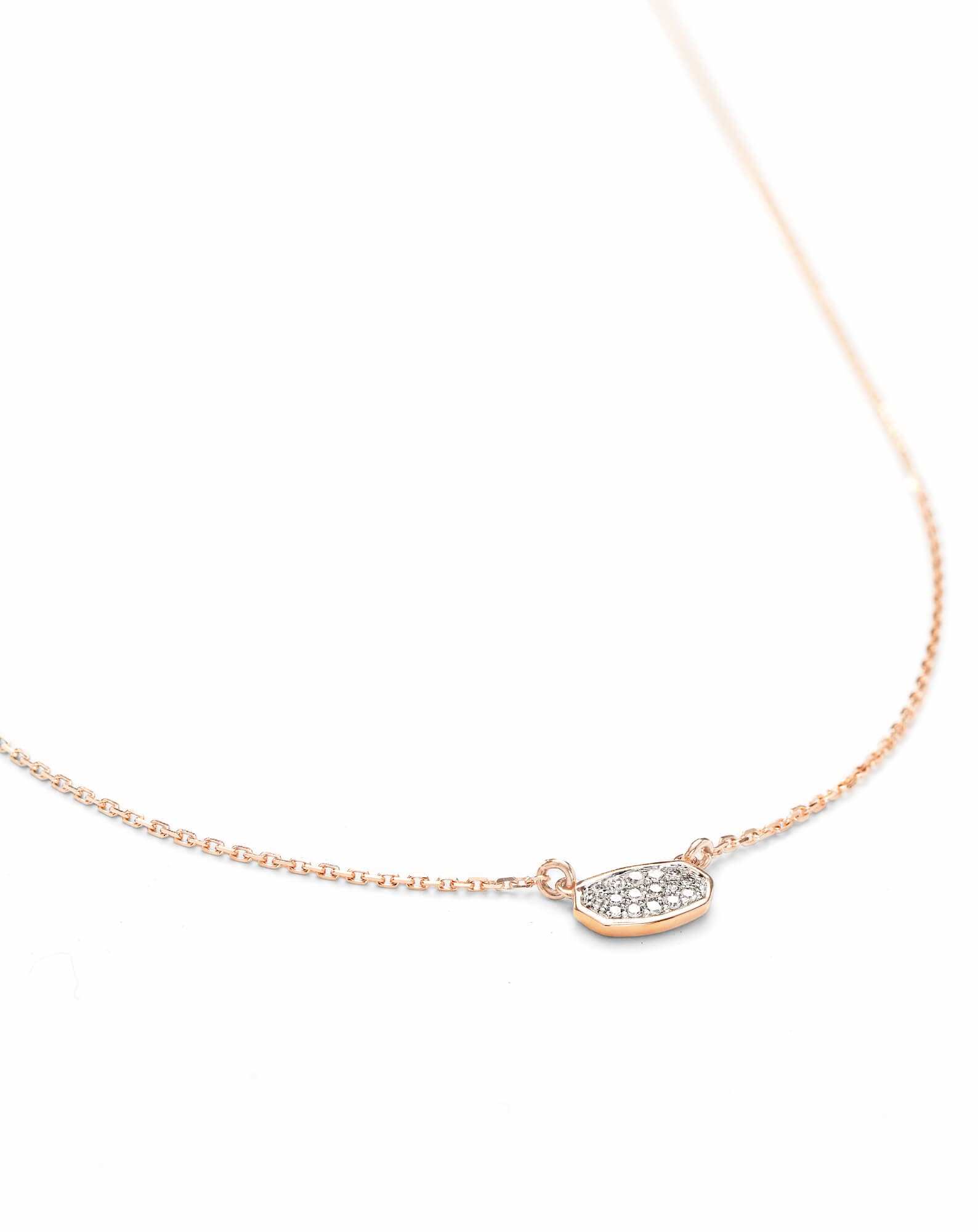 Marisa Pendant Necklace in White Diamond and 14k Rose Gold