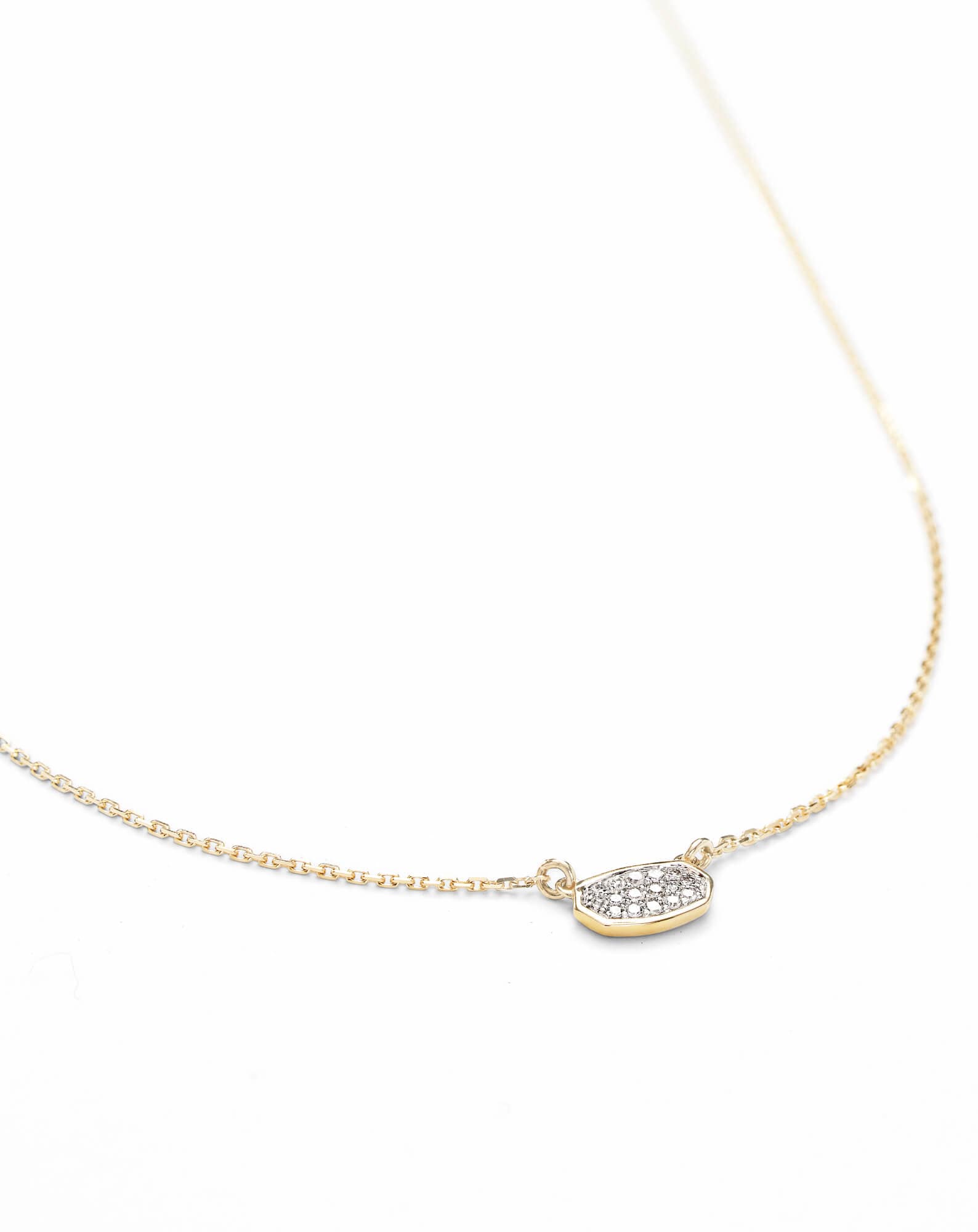 Marisa Pendant Necklace in White Diamond and 14k Yellow Gold
