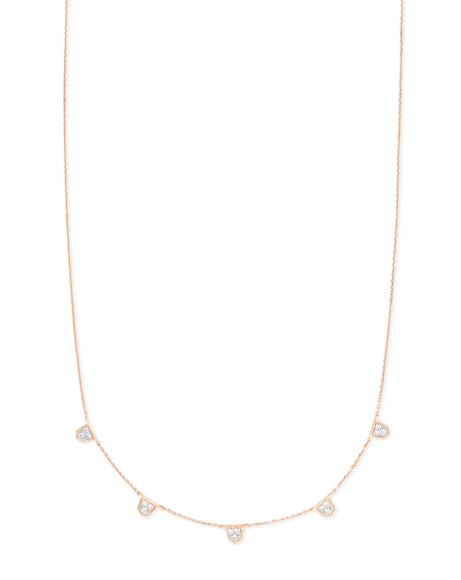 0.17 ct Shannon 14k Rose Gold Collar Necklace in White Diamond
