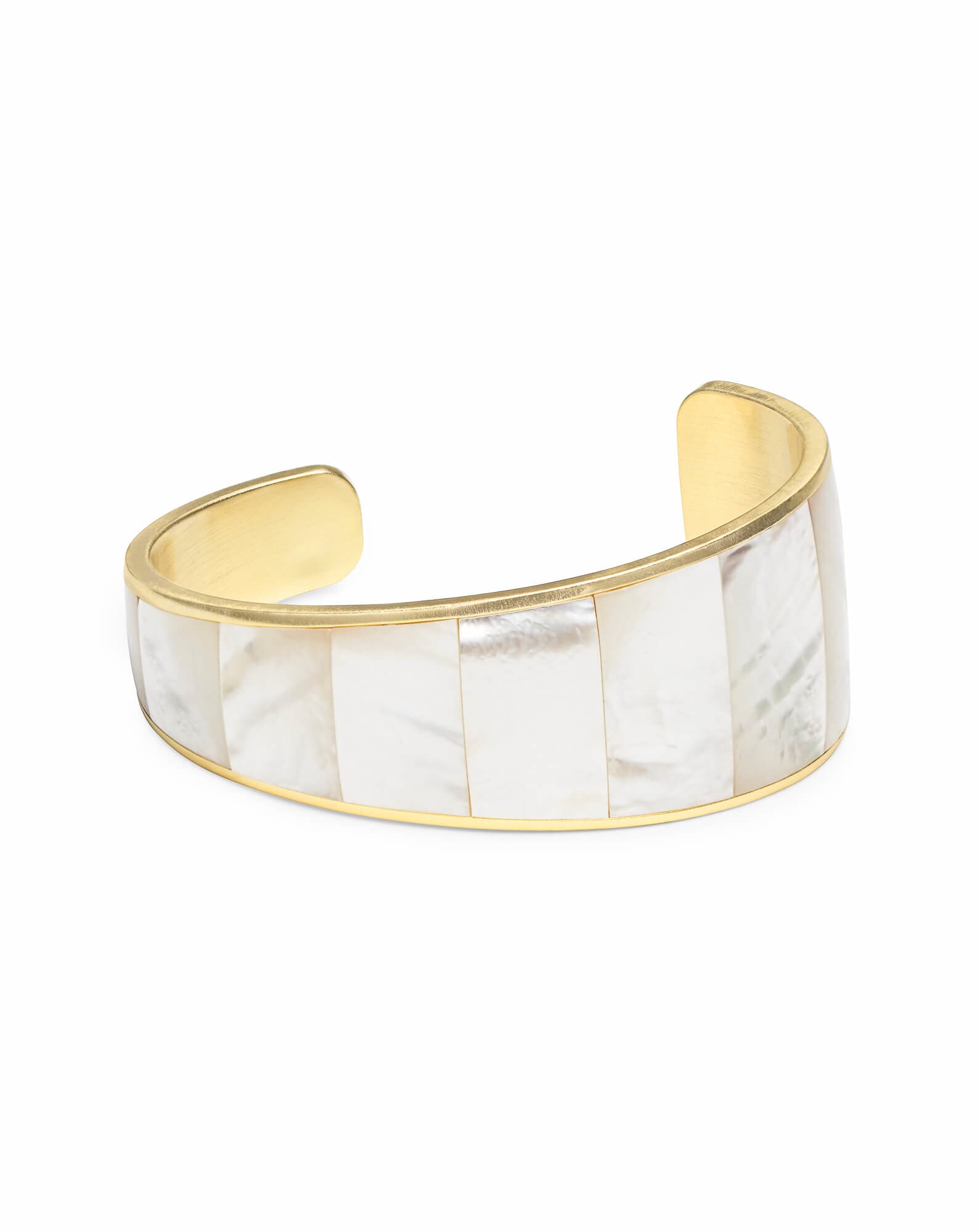 Tenley Gold Shell Cuff Bracelet in Ivory Mother-of-Pearl