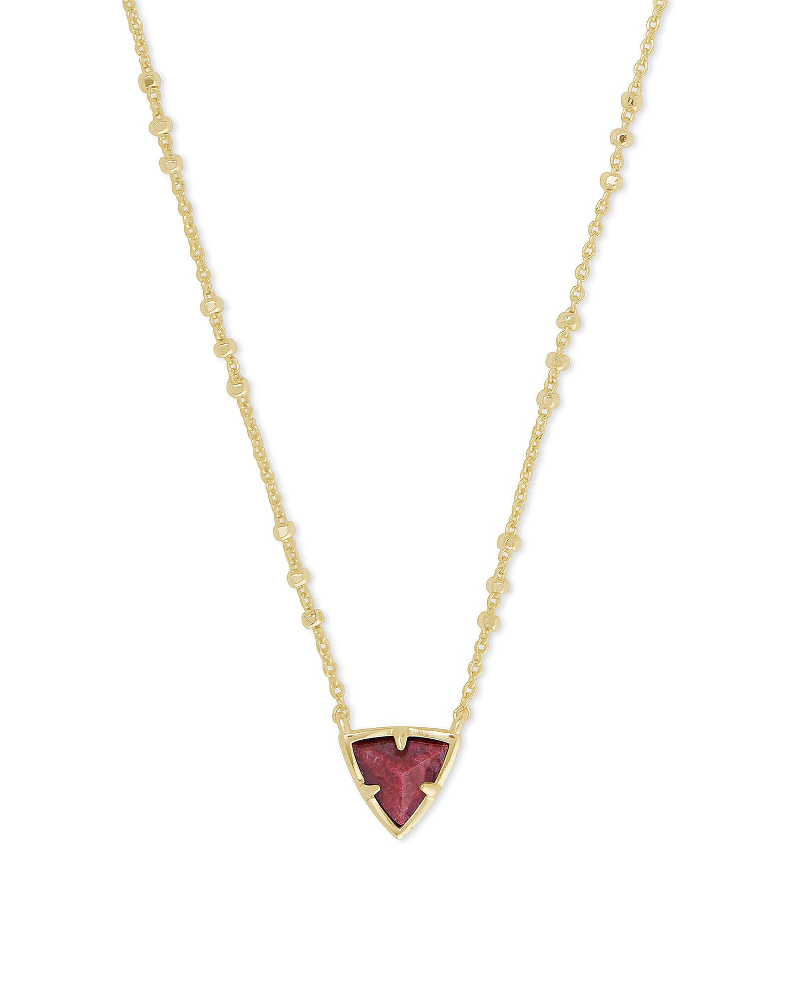 Perry Gold Pendant Necklace in Raspberry Labradorite