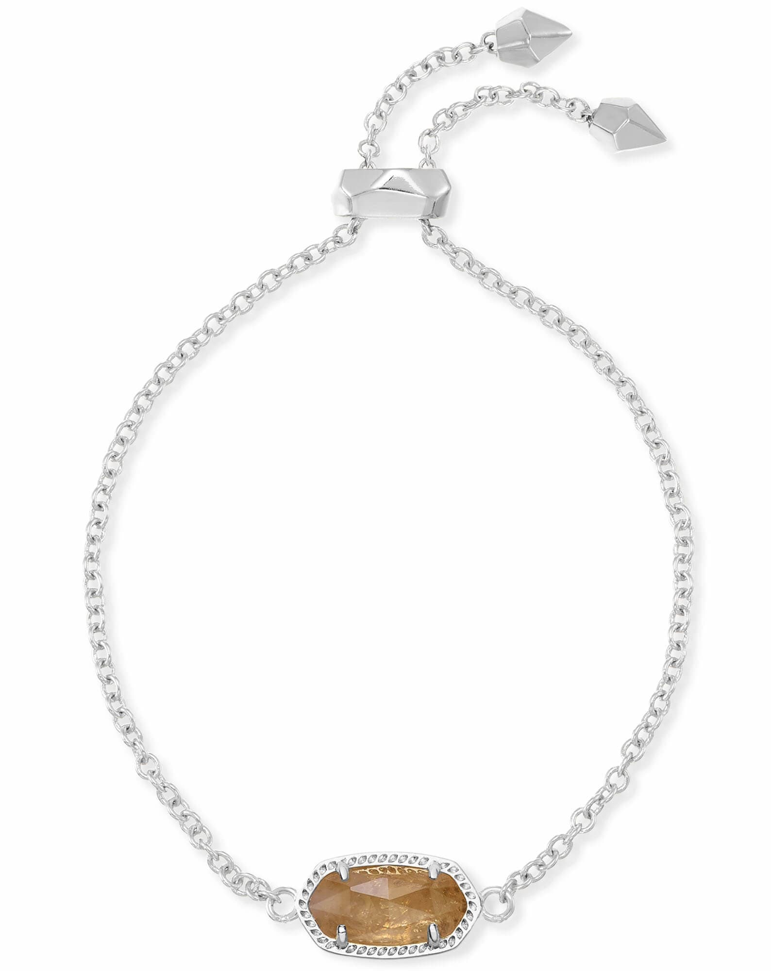 Elaina Silver Adjustable Chain Bracelet in Citrine