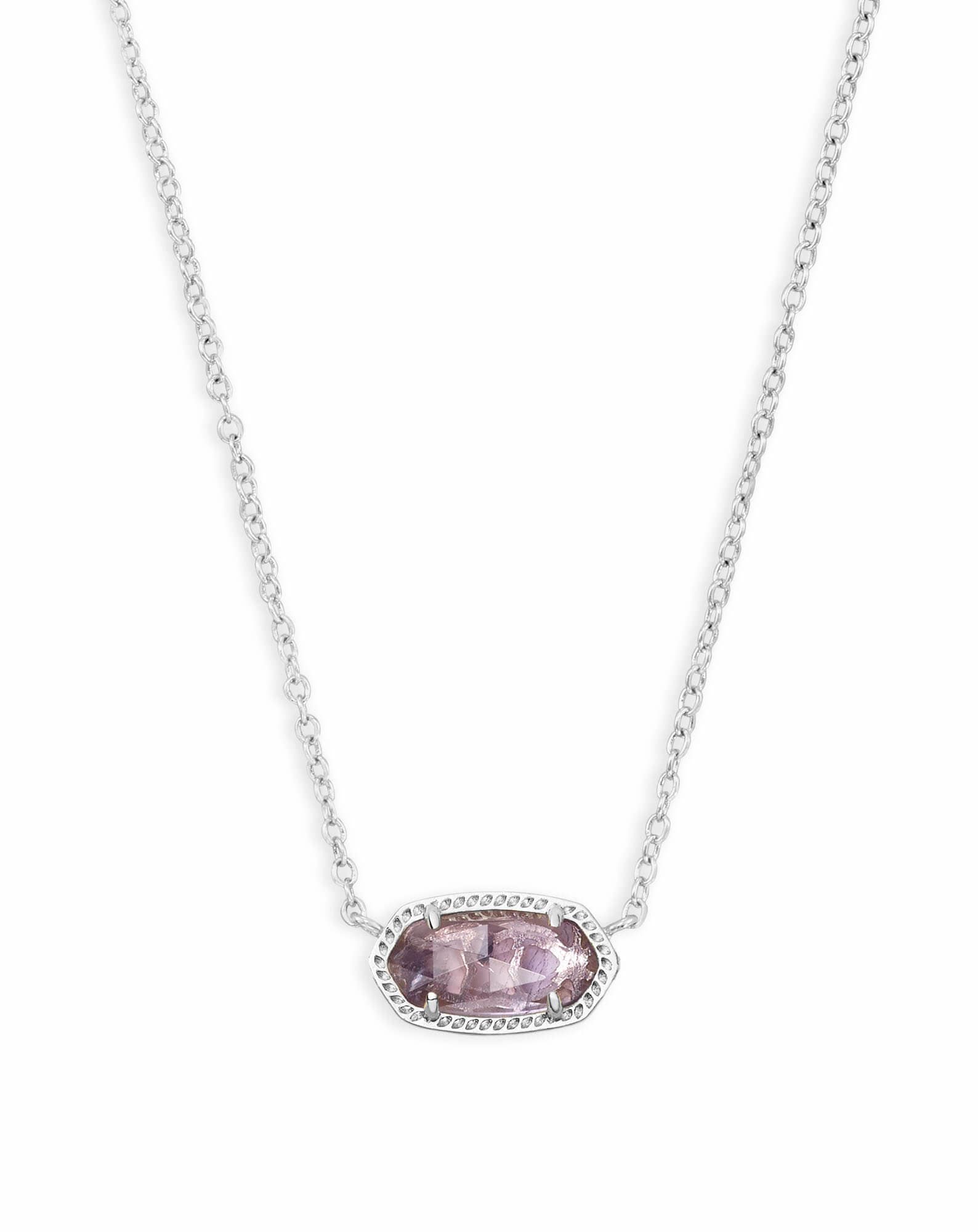 Elisa Silver Pendant Necklace in Amethyst