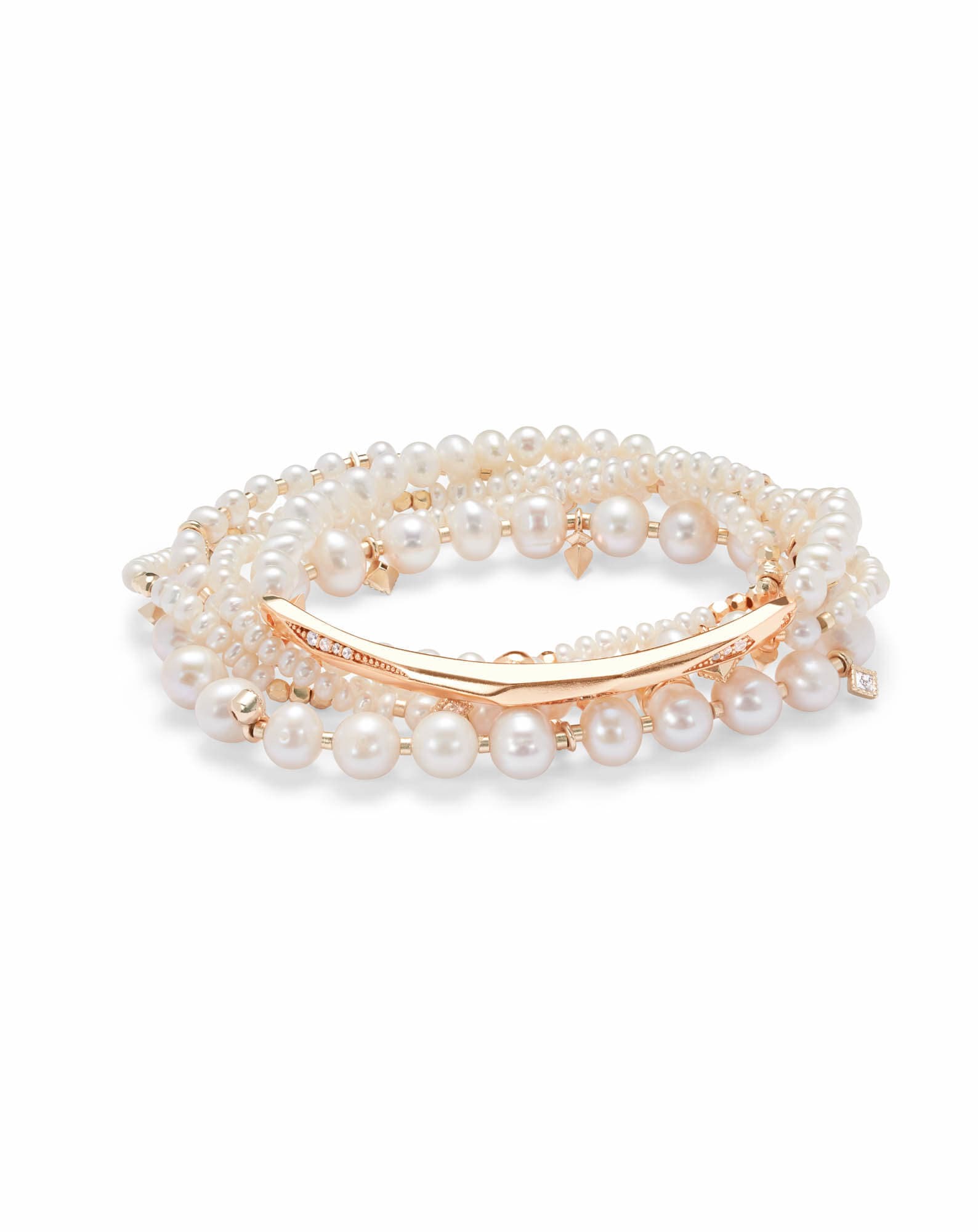 Supak Beaded Bracelet Set in Rose Gold