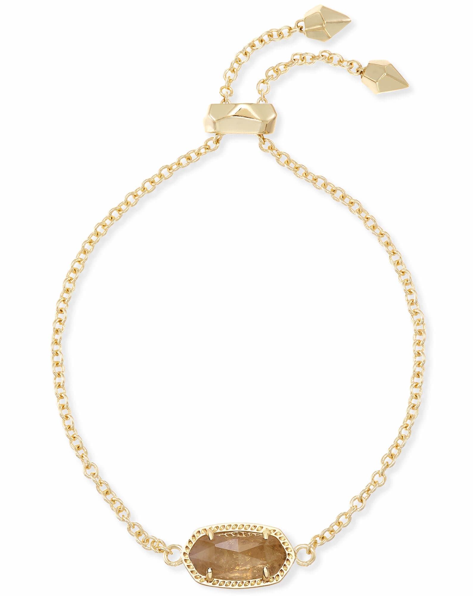Elaina Gold Adjustable Chain Bracelet in Citrine