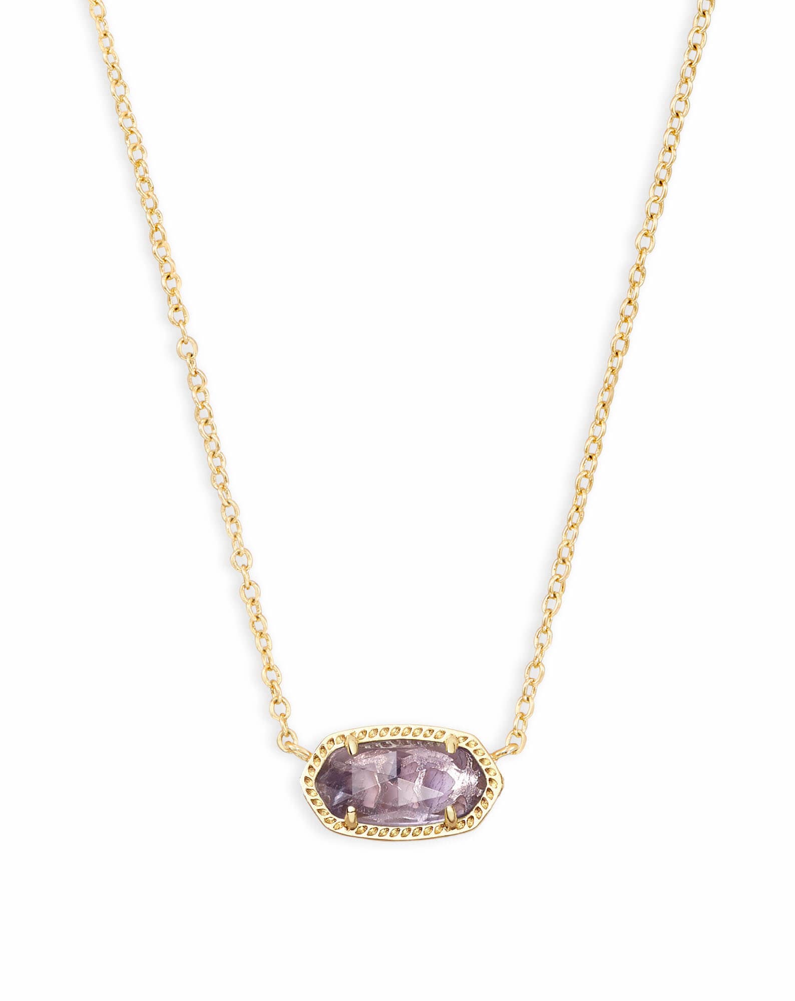 Elisa Gold Pendant Necklace in Amethyst