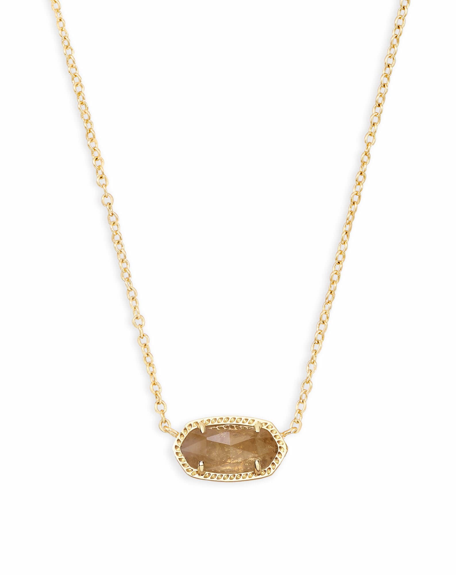 Elisa Gold Pendant Necklace in Citrine