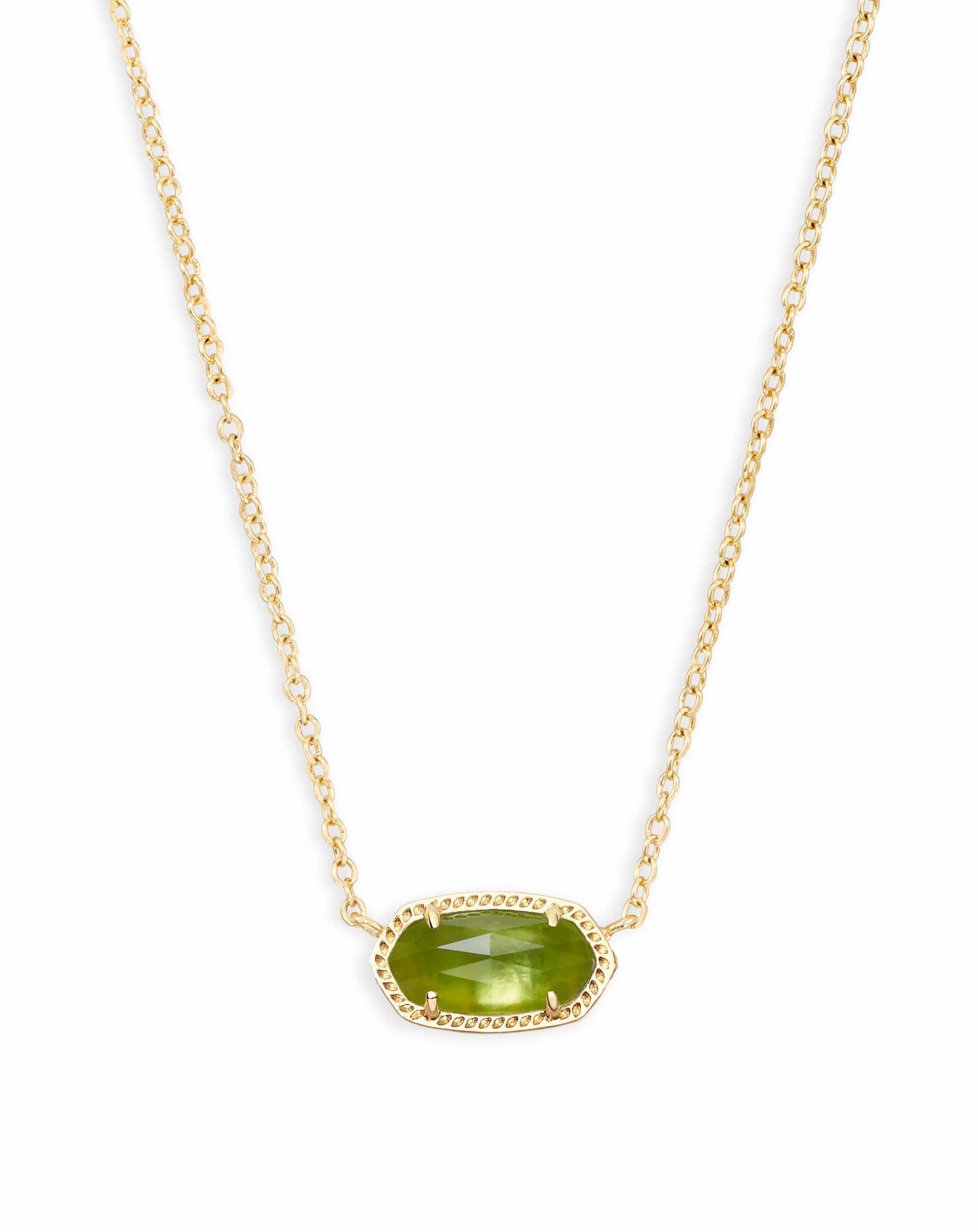 Elisa Gold Pendant Necklace in Peridot Illusion