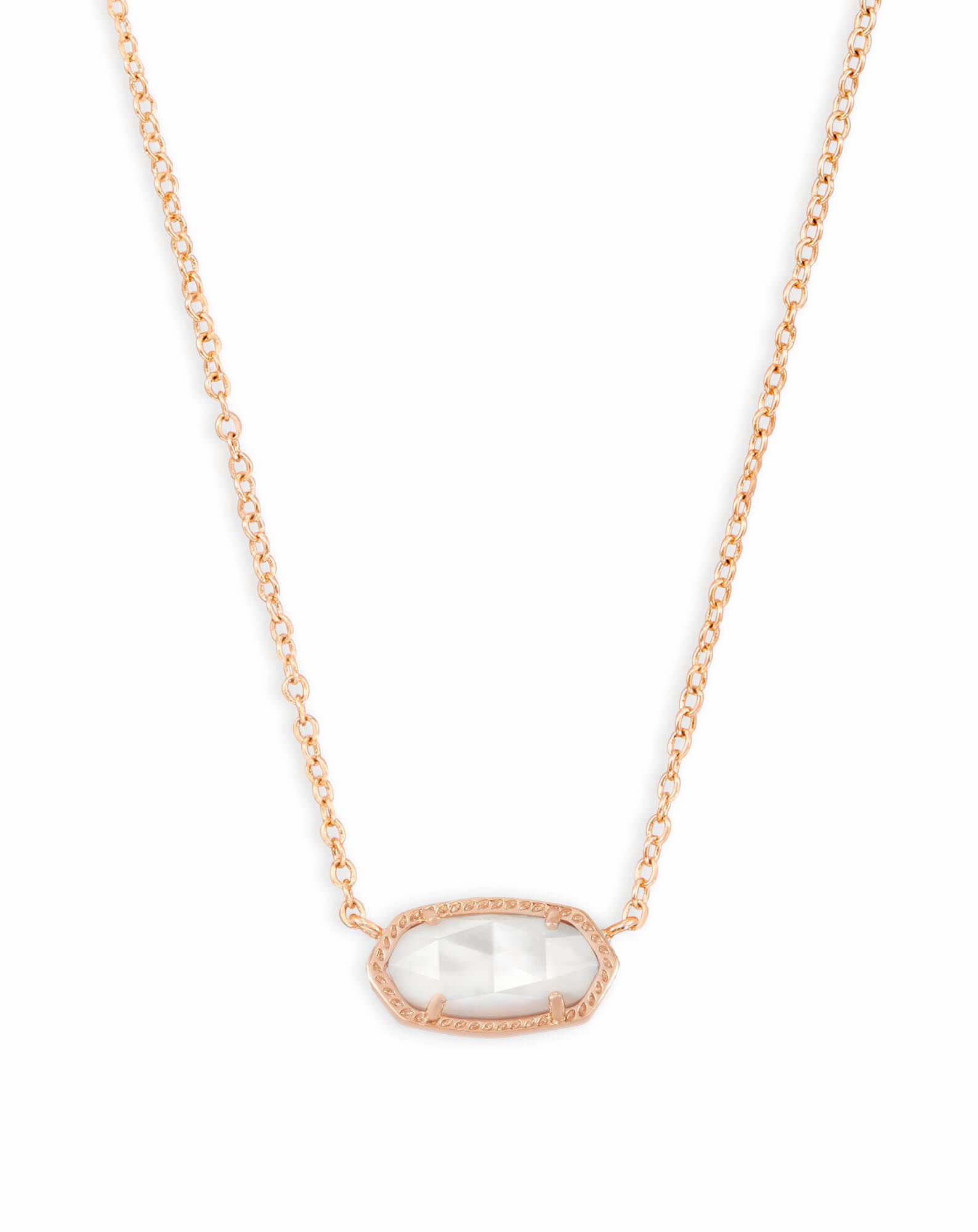 Elisa Rose Gold Pendant Necklace in Ivory Pearl