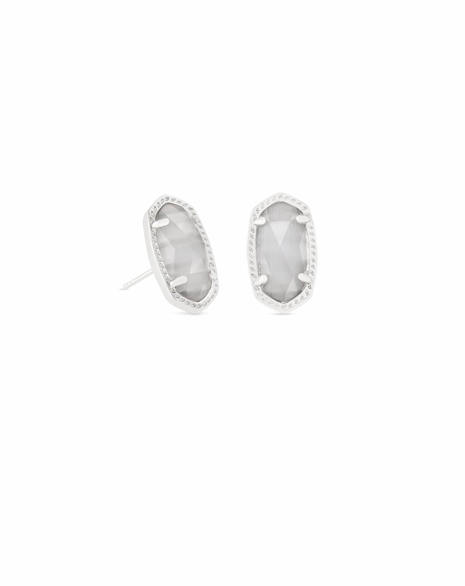 Ellie Silver Stud Earrings in Slate