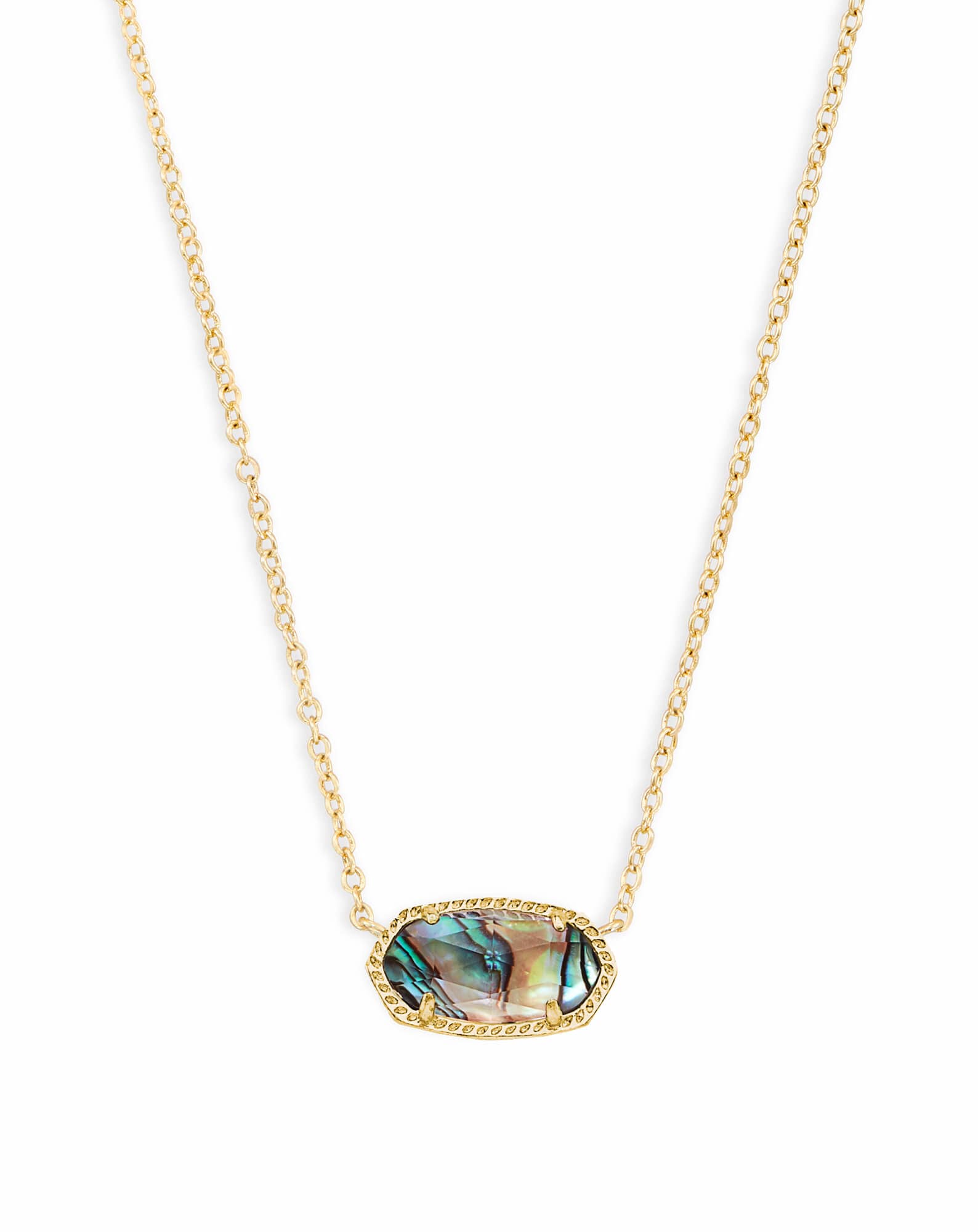 Elisa Gold Pendant Necklace in Abalone Shell