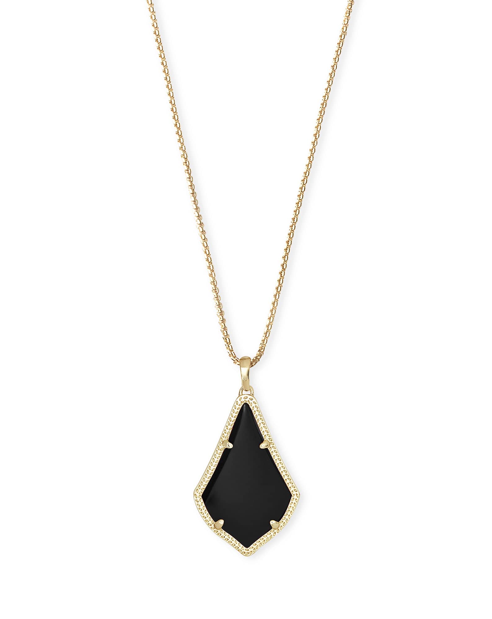 Alex Long Pendant Necklace in Gold