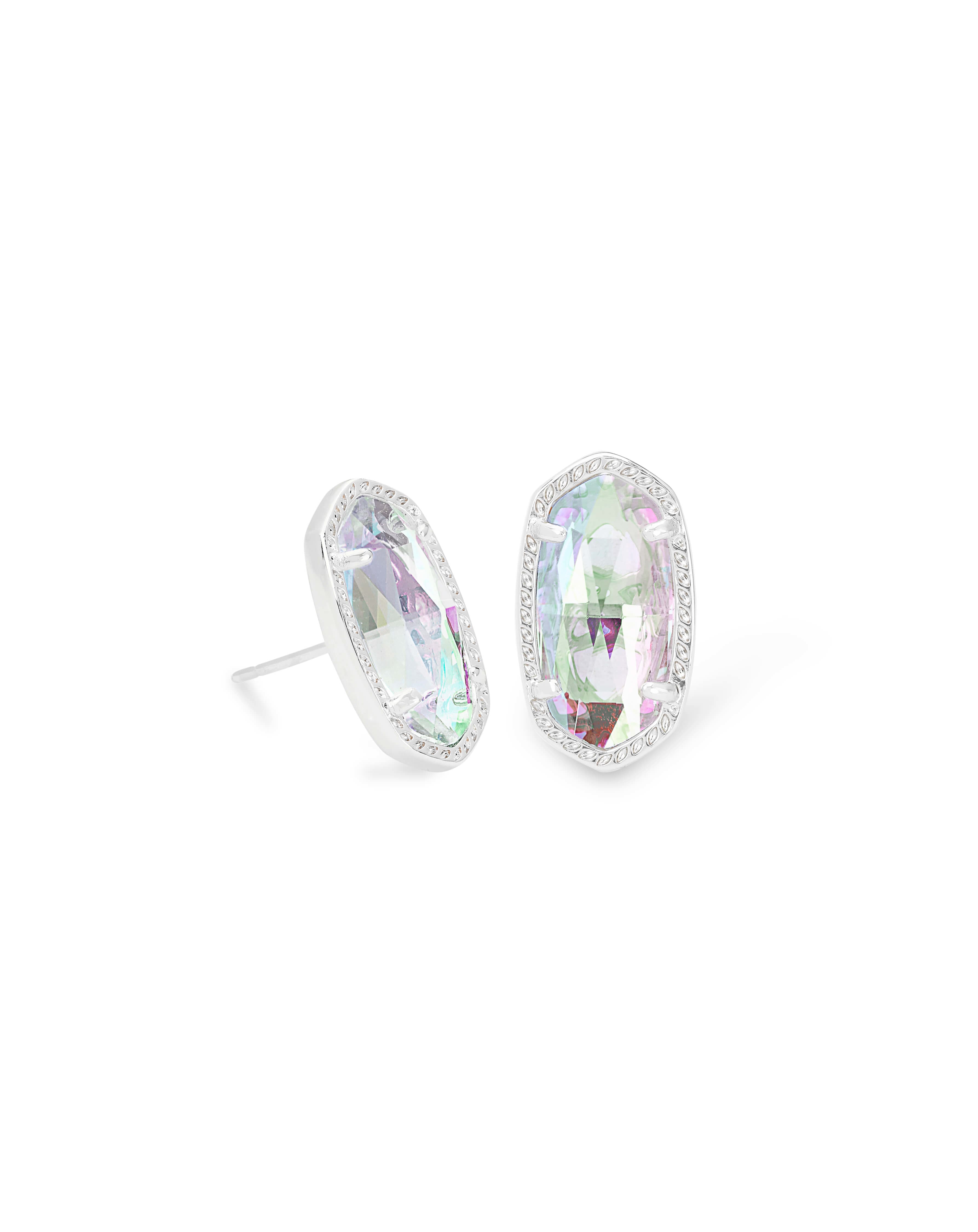 Ellie Silver Stud Earrings in Dichroic Glass