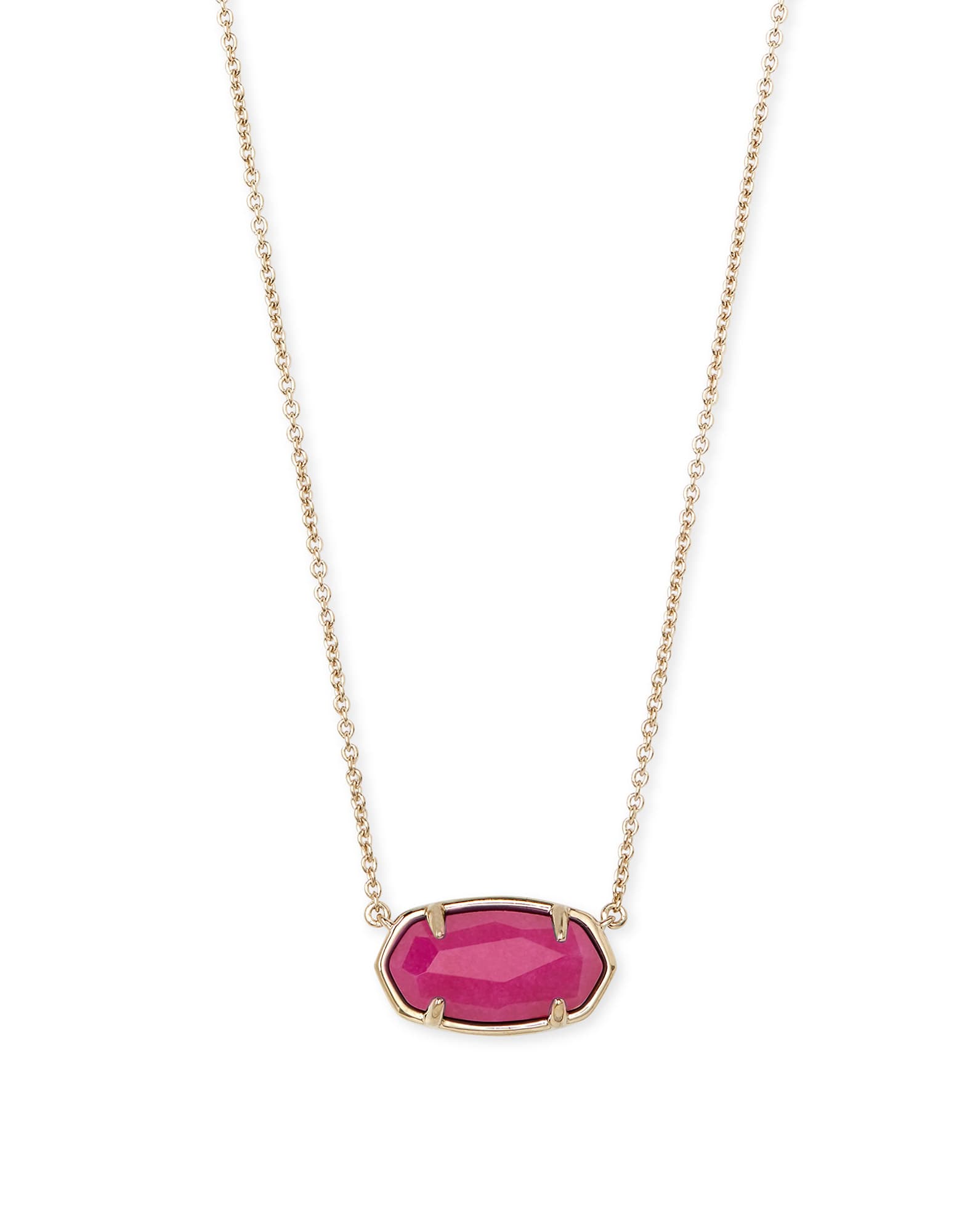Elisa 18k Gold Vermeil Pendant Necklace in Pink Quartzite