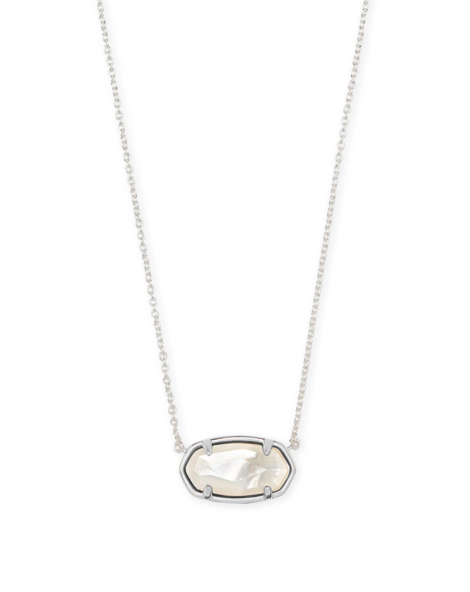 Elisa Sterling Silver Pendant Necklace in Ivory Mother-of-Pearl