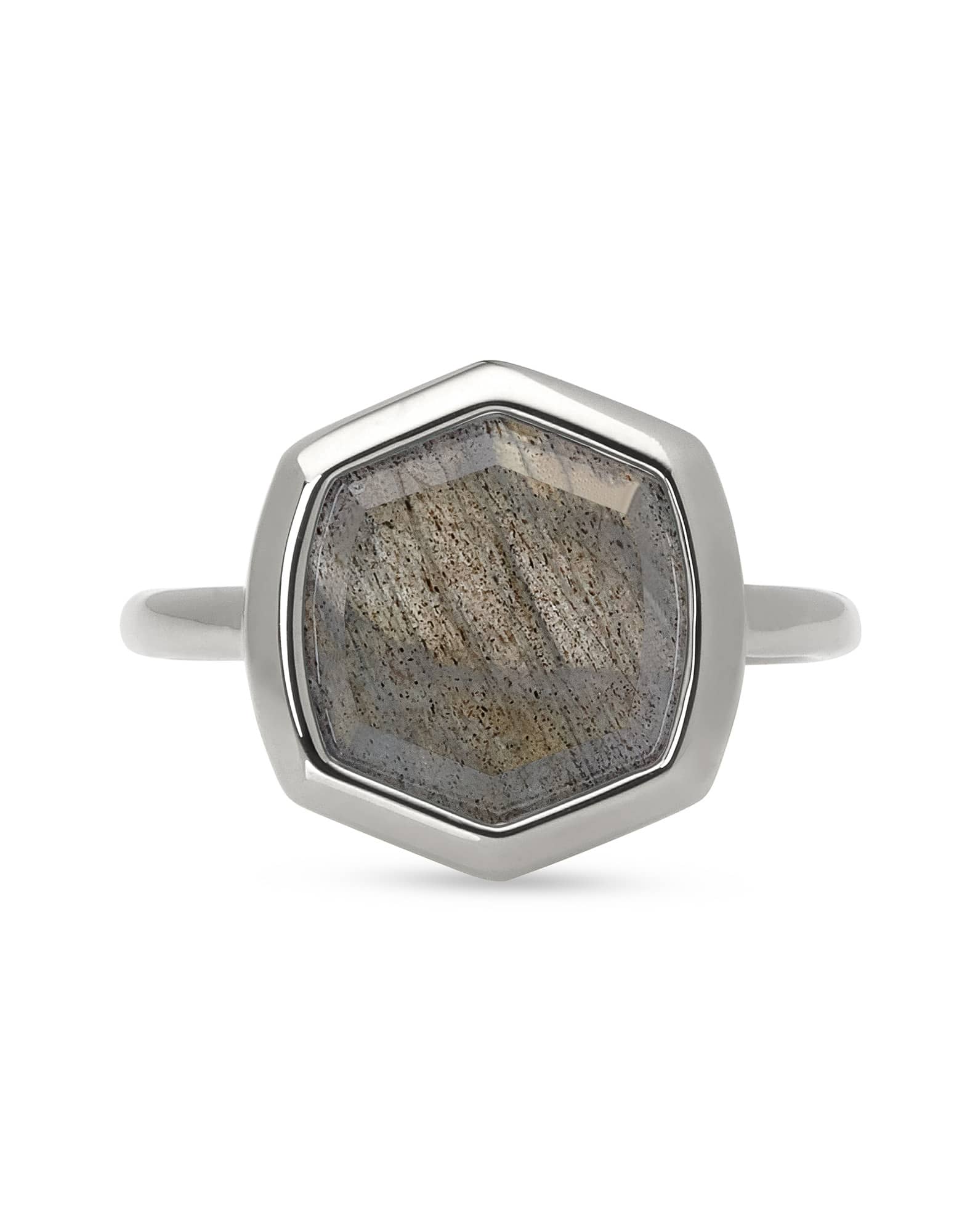 Davis Sterling Silver Cocktail Ring in Gray Labradorite 