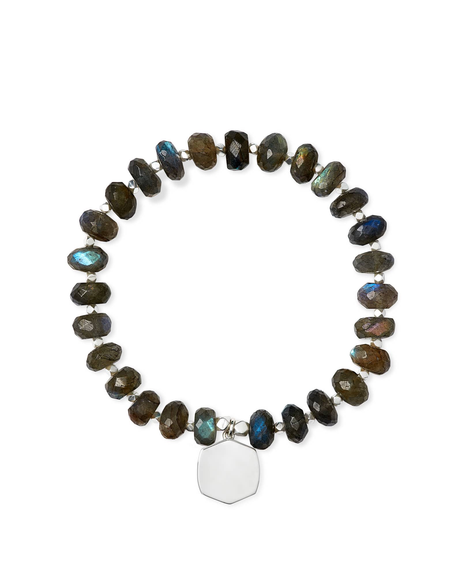 Davis Sterling Silver Beaded Bracelet in Gray Labradorite