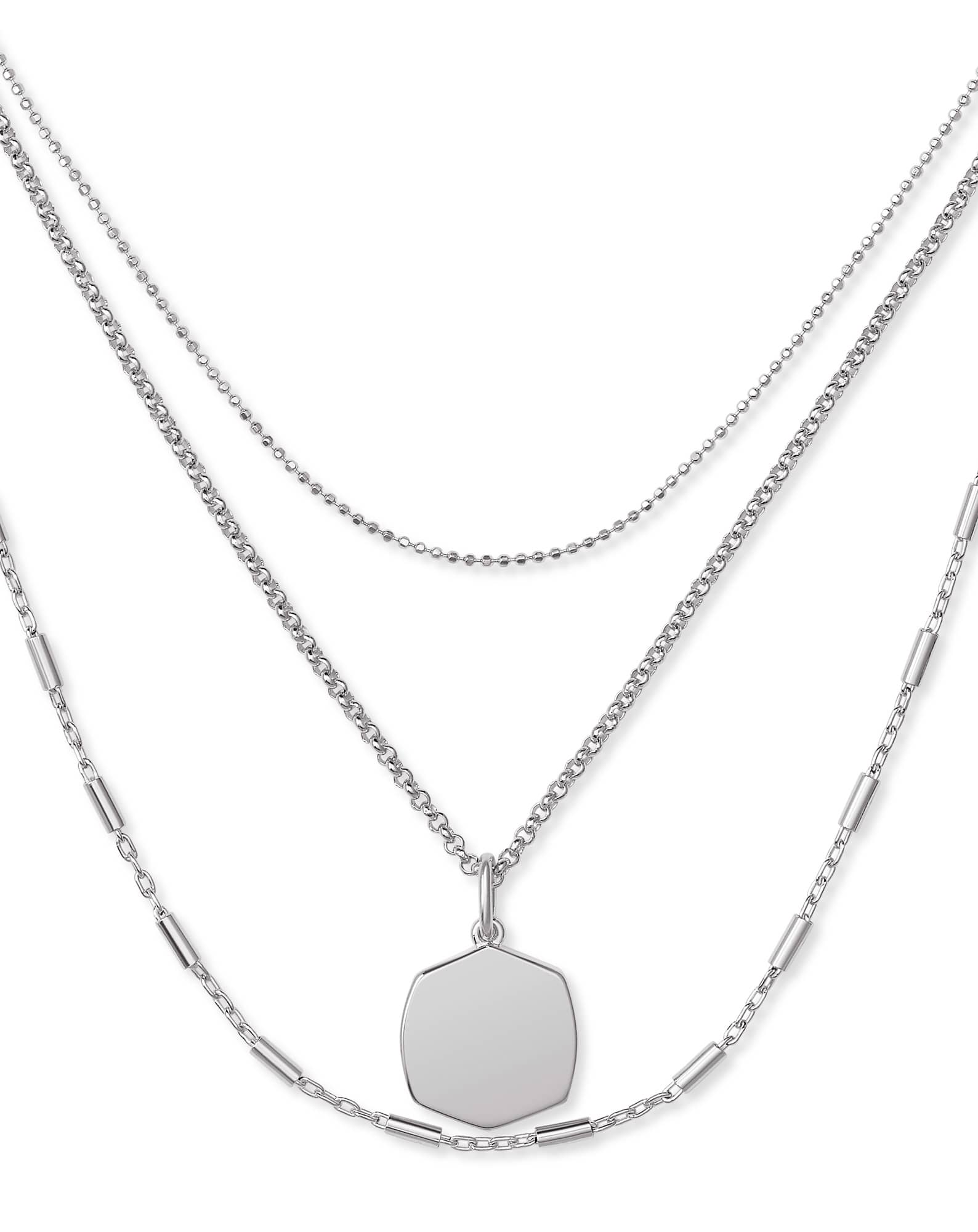 Davis Triple Strand Necklace in Sterling Silver